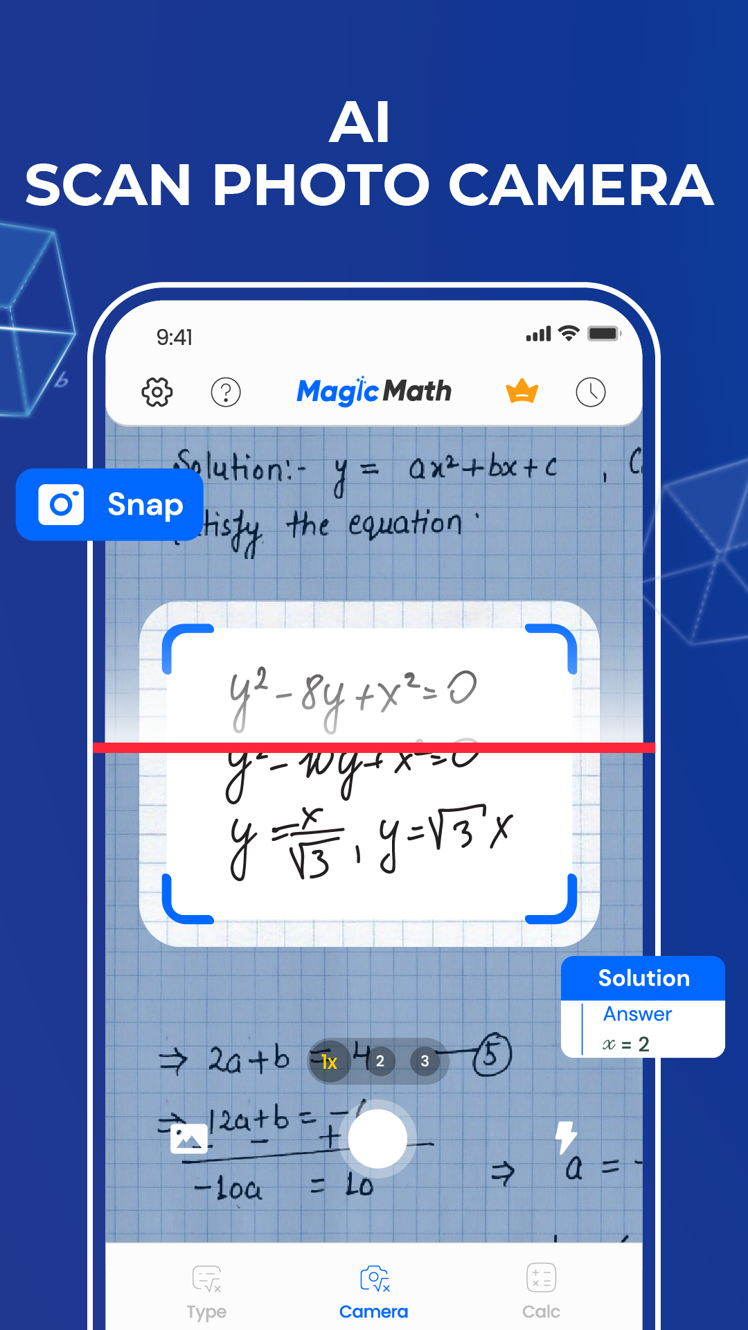 اسکرین شات 2 برنامه Magic Math- Photo Math Scanner
