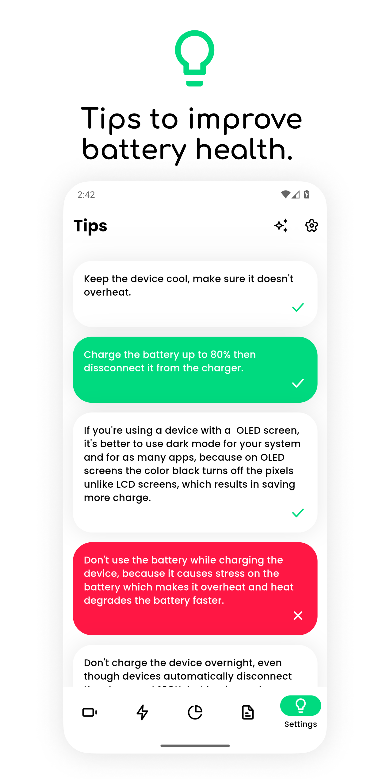 اسکرین شات 3 برنامه Electron: battery health info