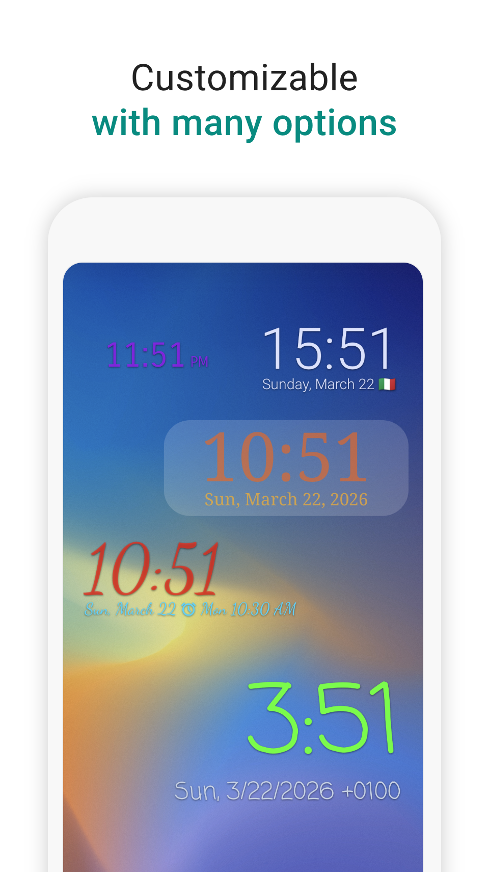 اسکرین شات 2 برنامه Digital Clock Widget