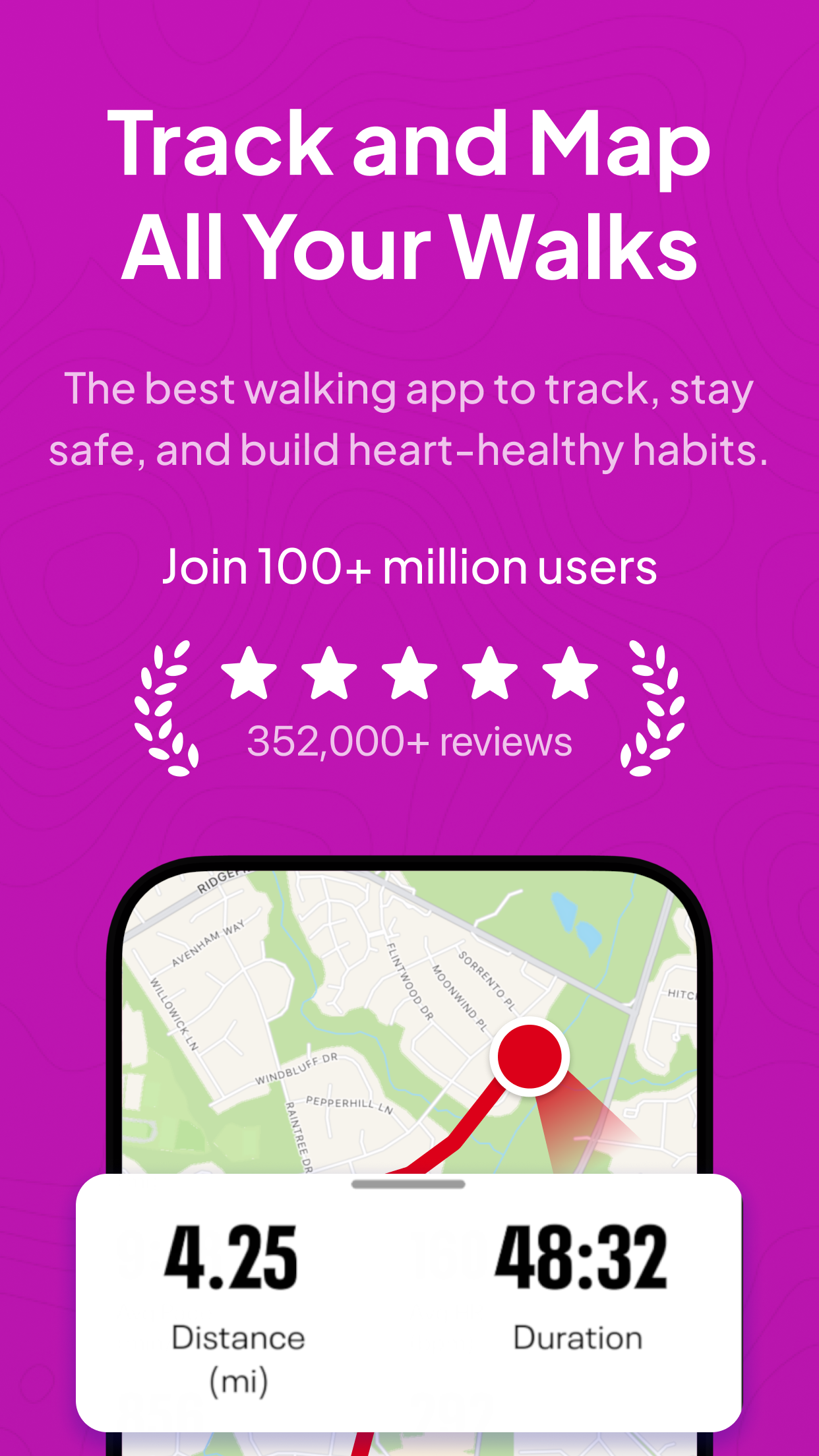 اسکرین شات 1 برنامه Map My Walk: Walking Tracker
