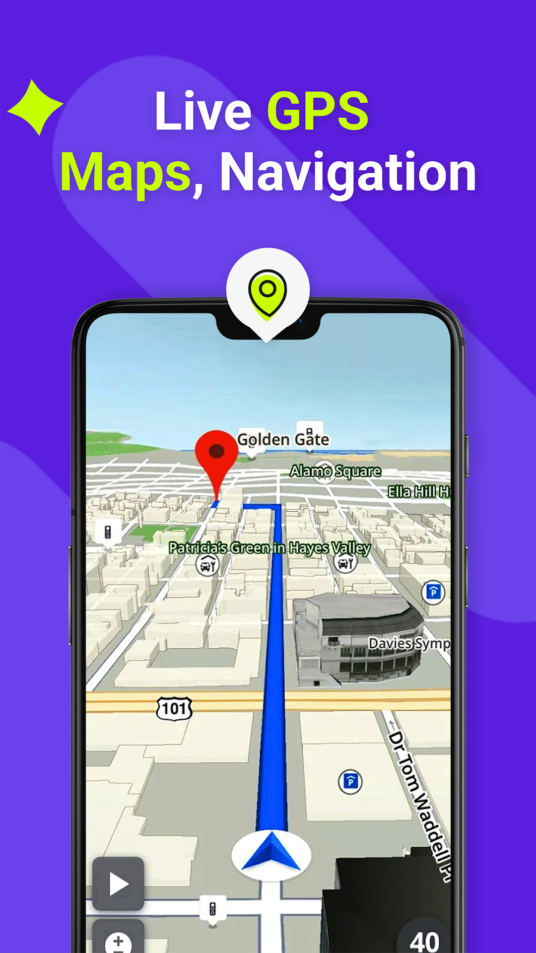 اسکرین شات 1 برنامه GPS, Maps, Driving Directions