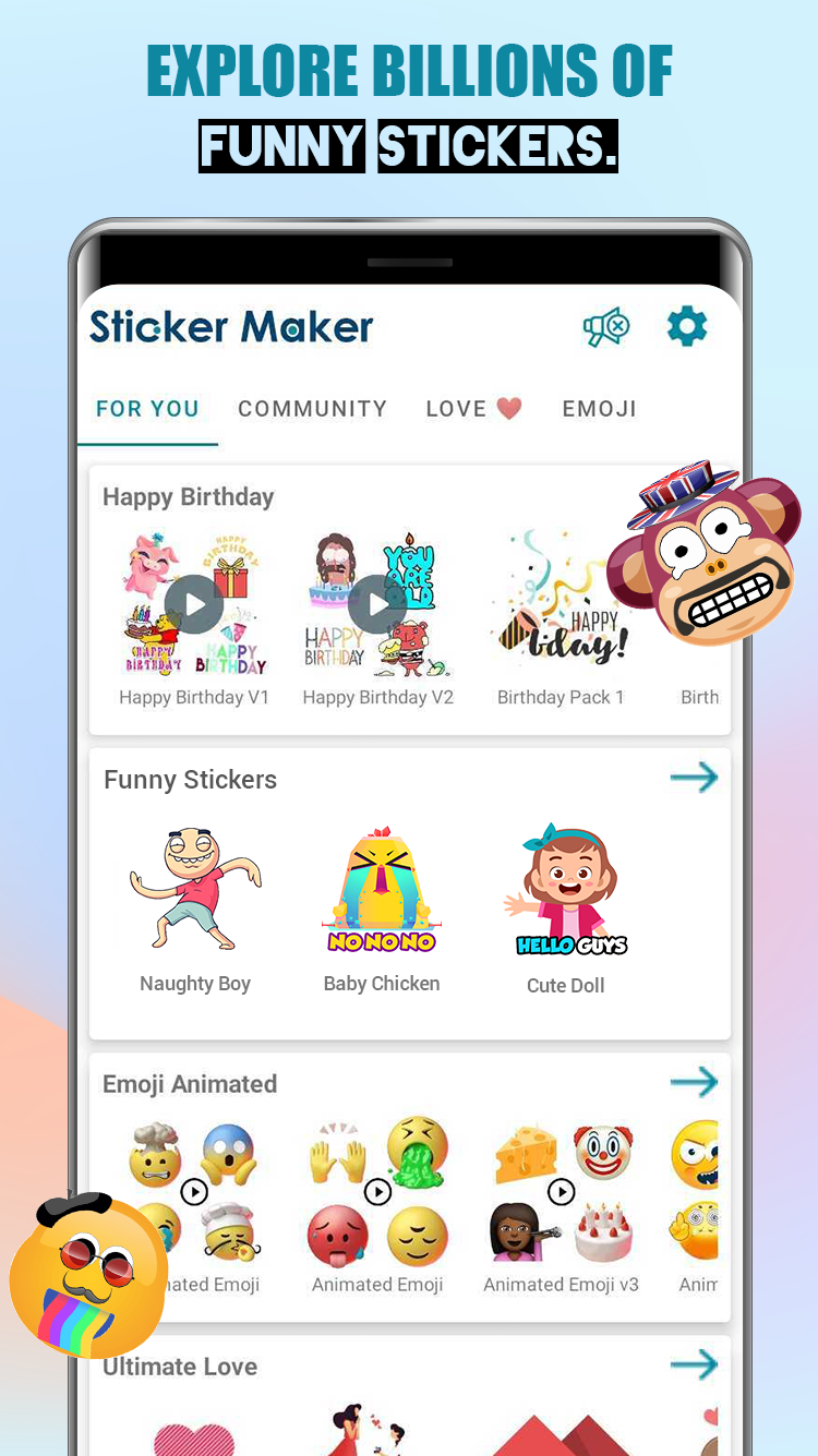 اسکرین شات 1 برنامه Sticker Maker for WhatsApp