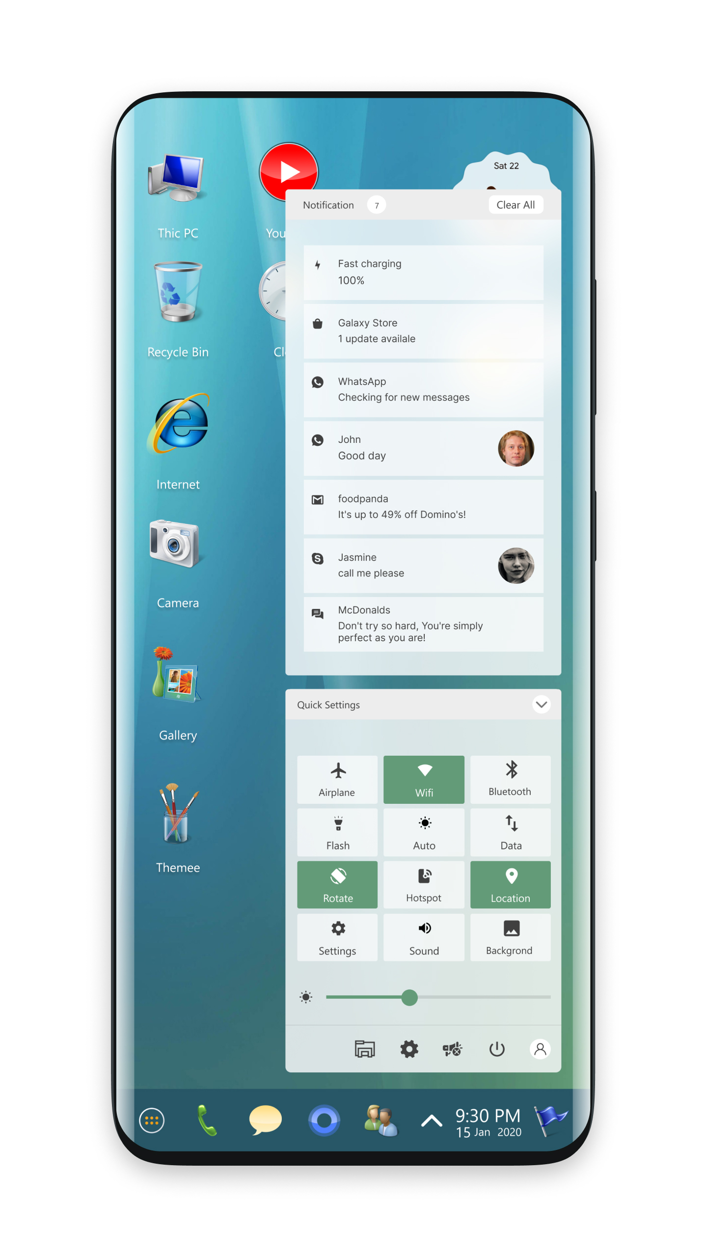 اسکرین شات 2 برنامه Vista Theme for Launcher