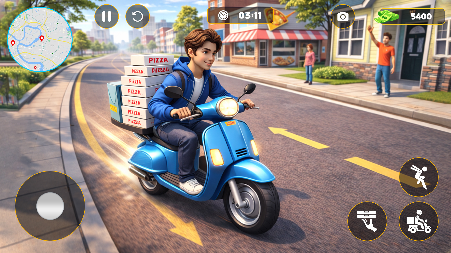 اسکرین شات 4 بازی Moto Pizza Delivery : Bike Sim