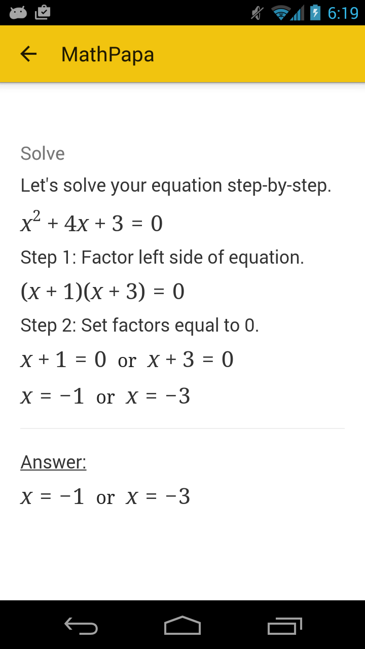اسکرین شات 4 برنامه MathPapa - Algebra Calculator