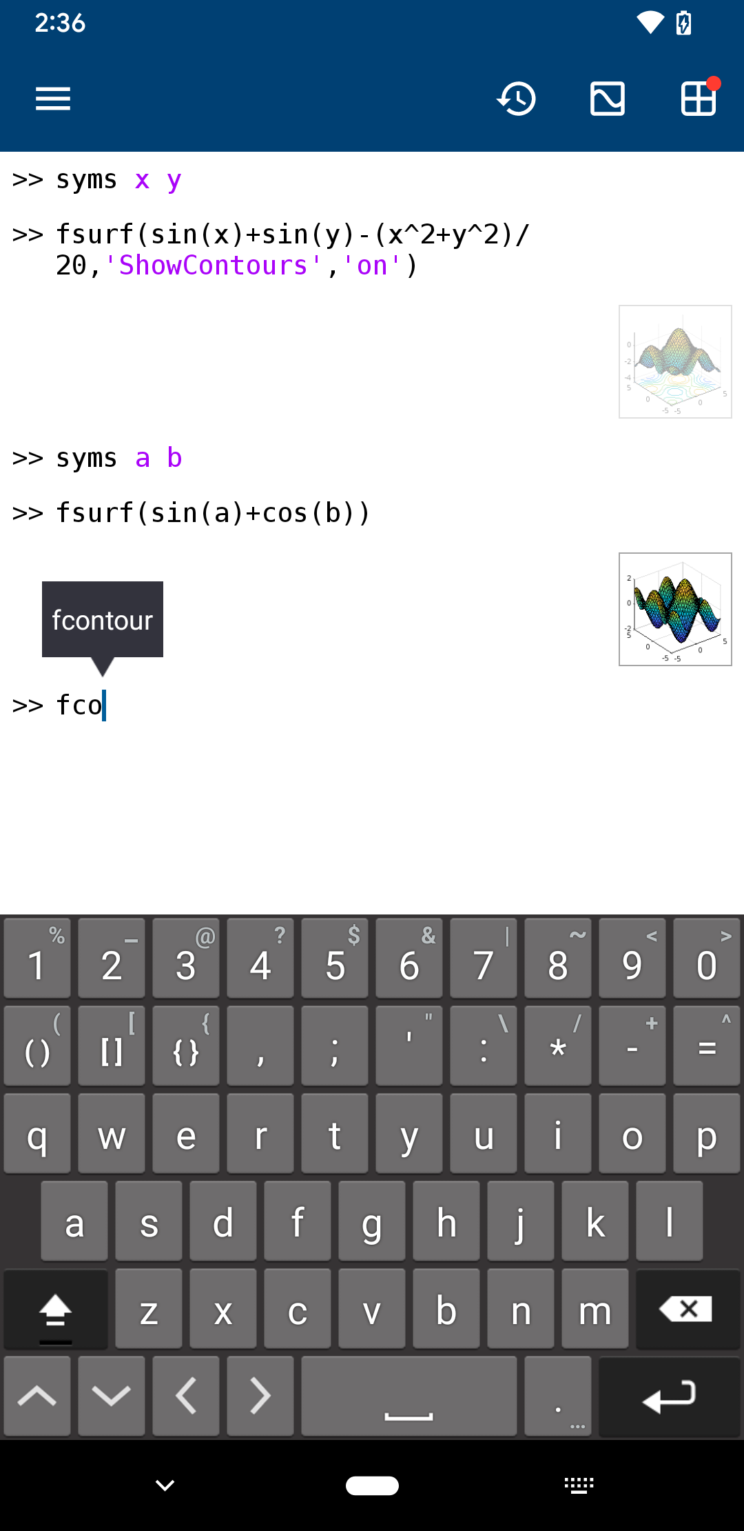 اسکرین شات 1 برنامه MATLAB Mobile