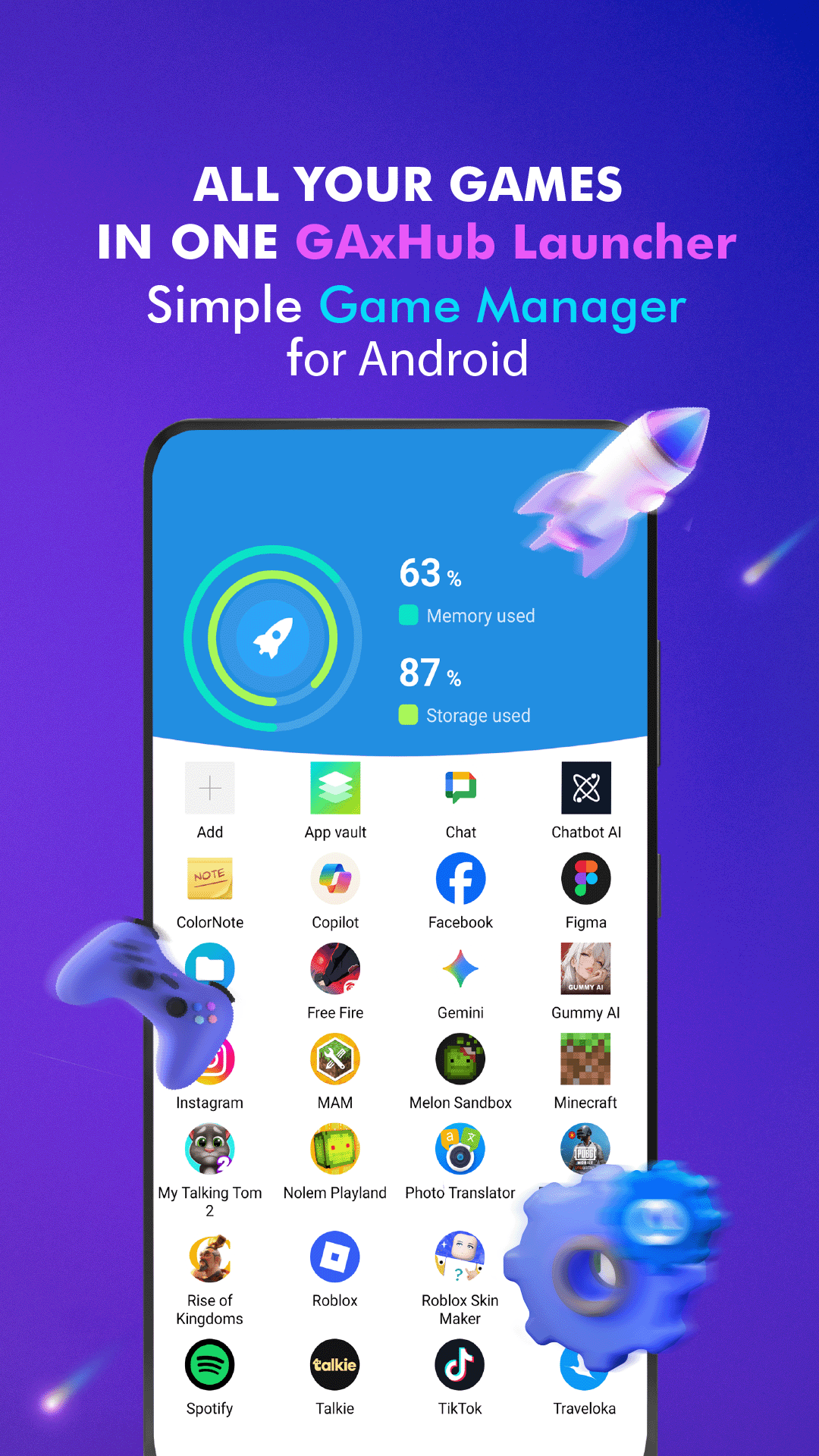 اسکرین شات 1 برنامه GAxHub: Gaming Hub & Launcher