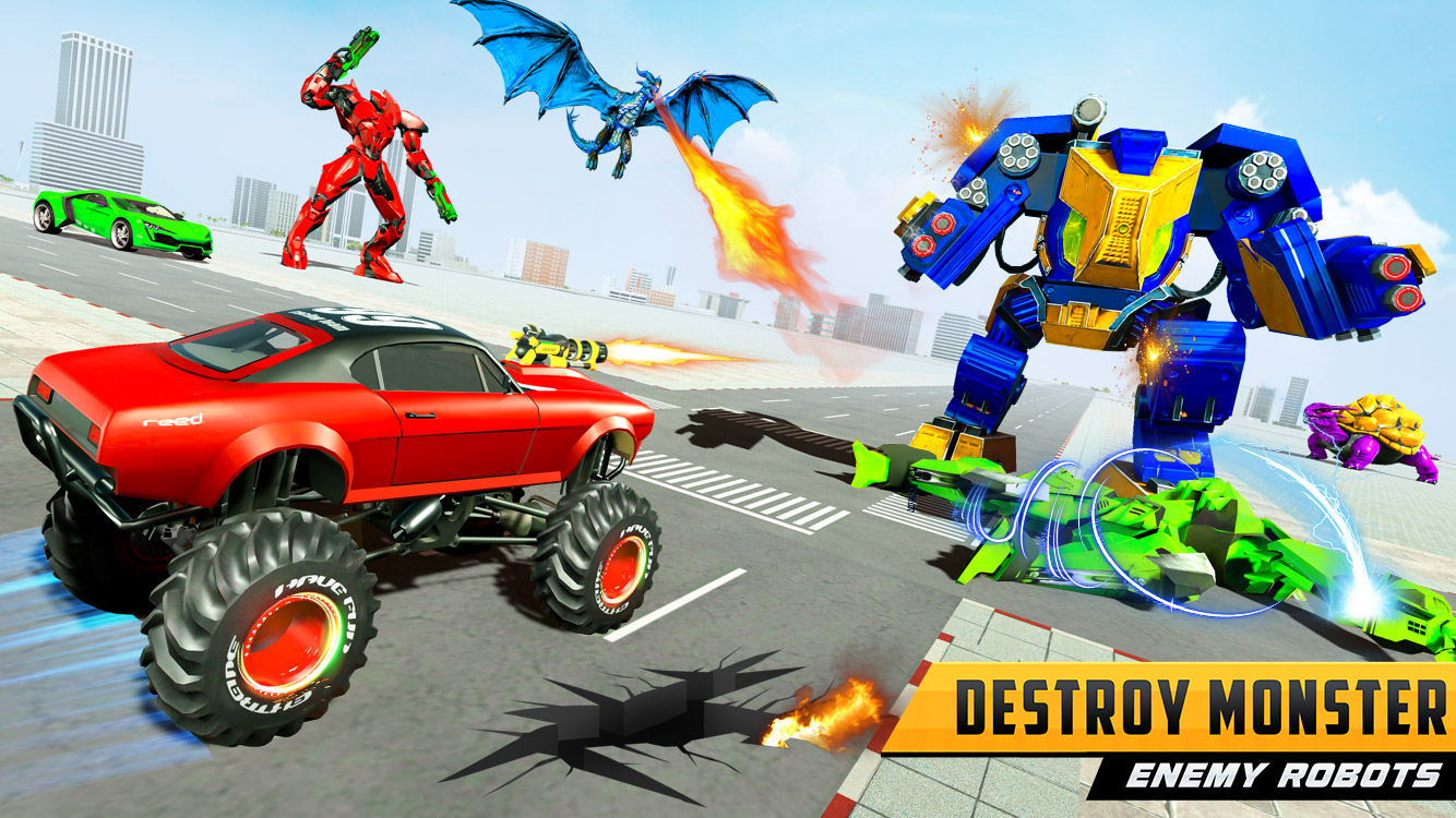 اسکرین شات 1 بازی Police Dragon Robot Car Game
