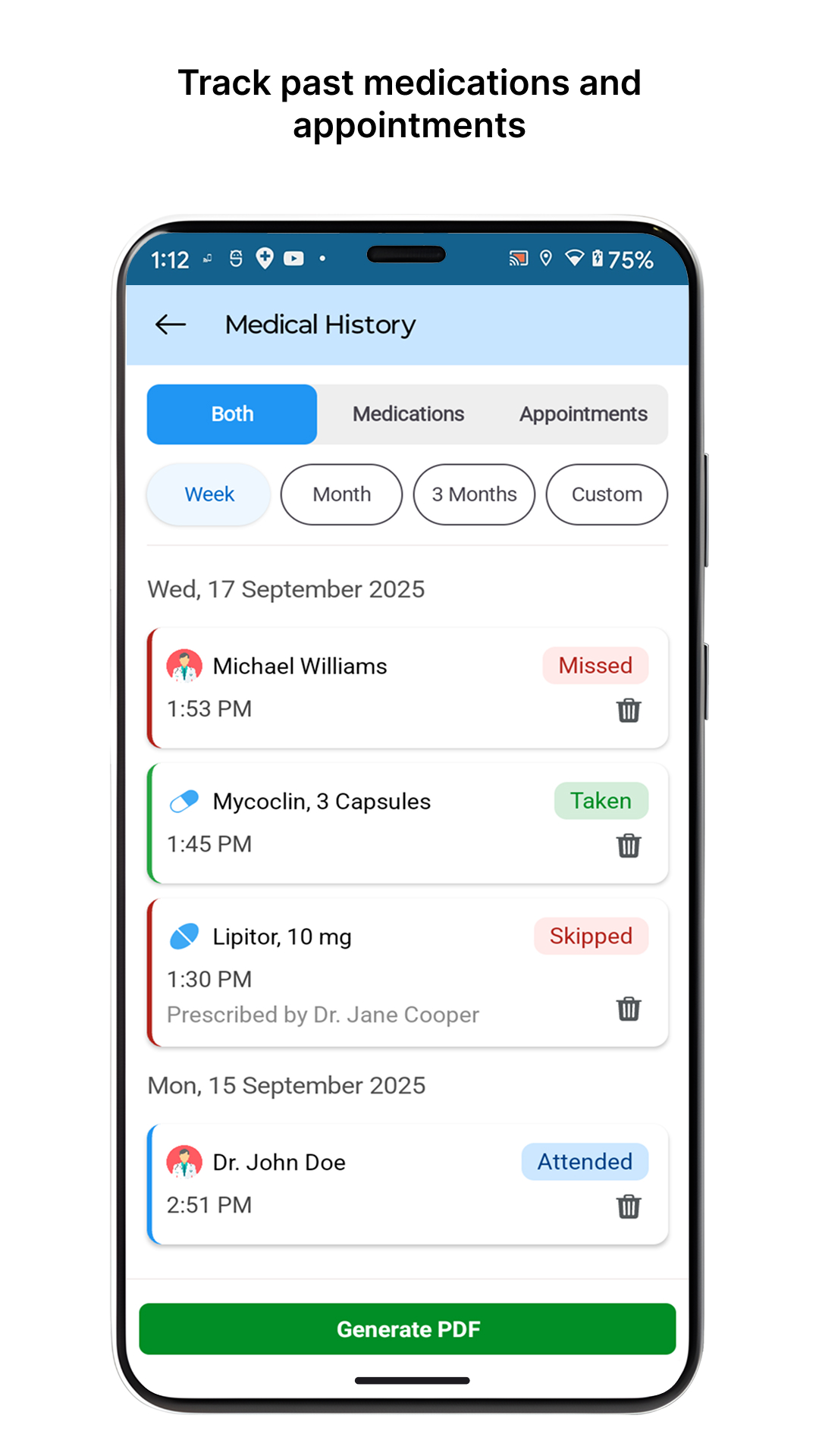 اسکرین شات 6 برنامه Medical Reminder