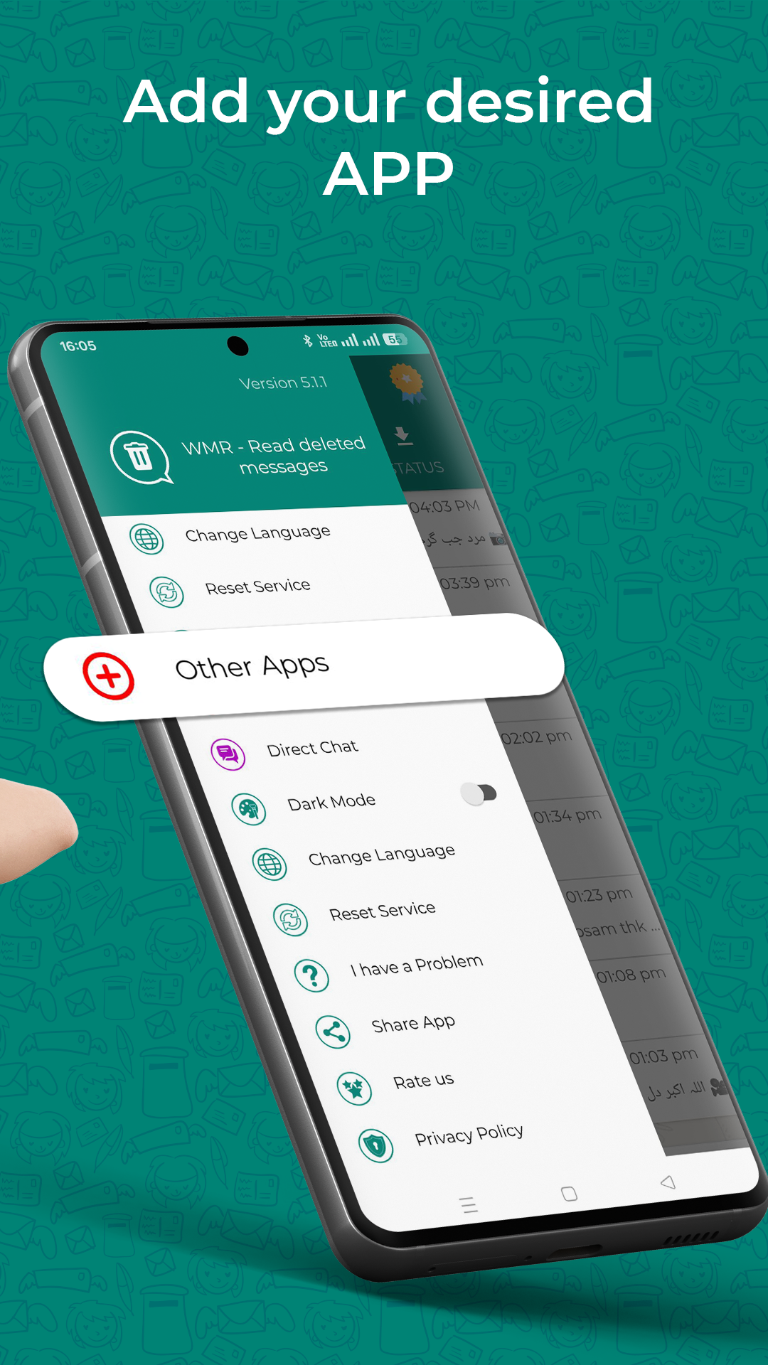 اسکرین شات 2 برنامه پیام های حذف شده را بازیابیWMR