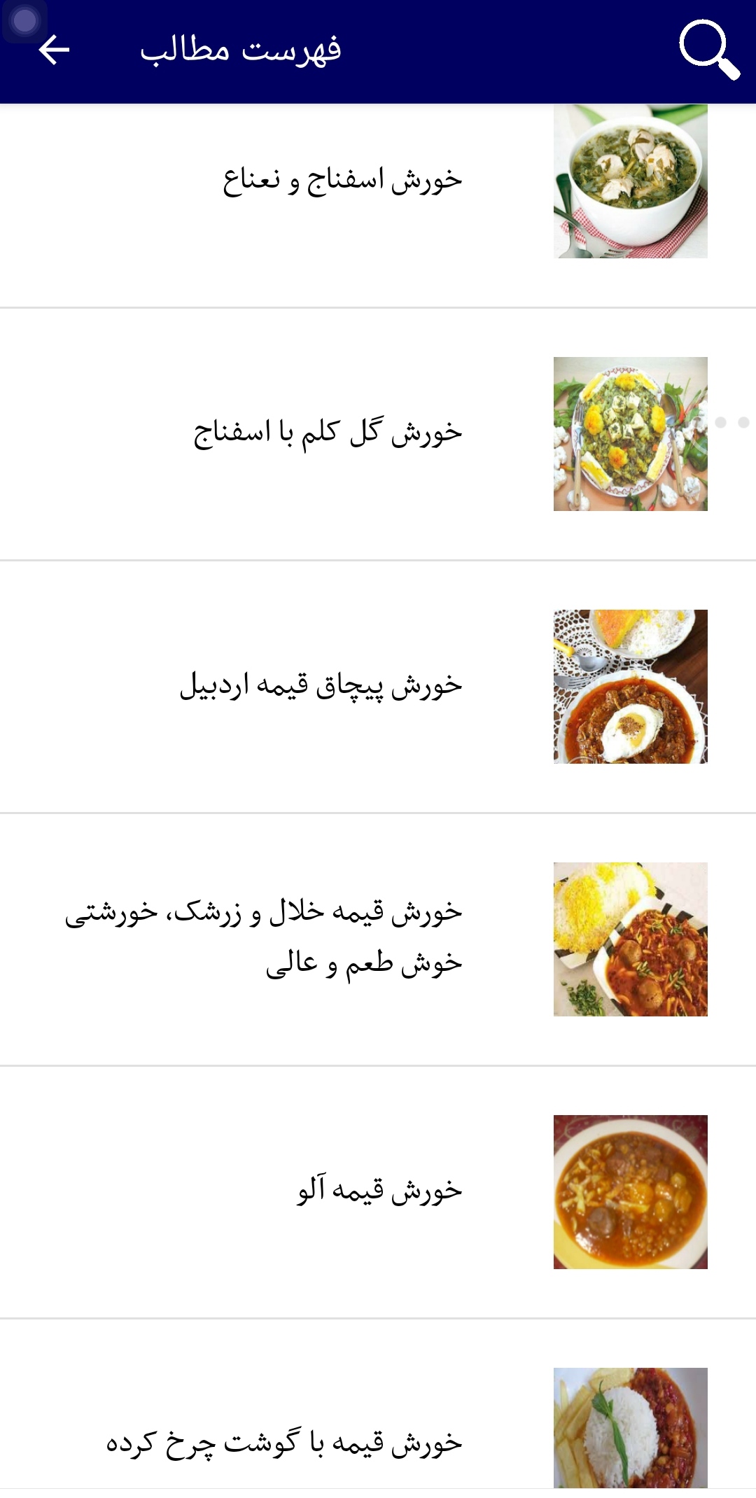 اسکرین شات 6 برنامه طرز تهیه انوا؏ خورشت خوشمزه