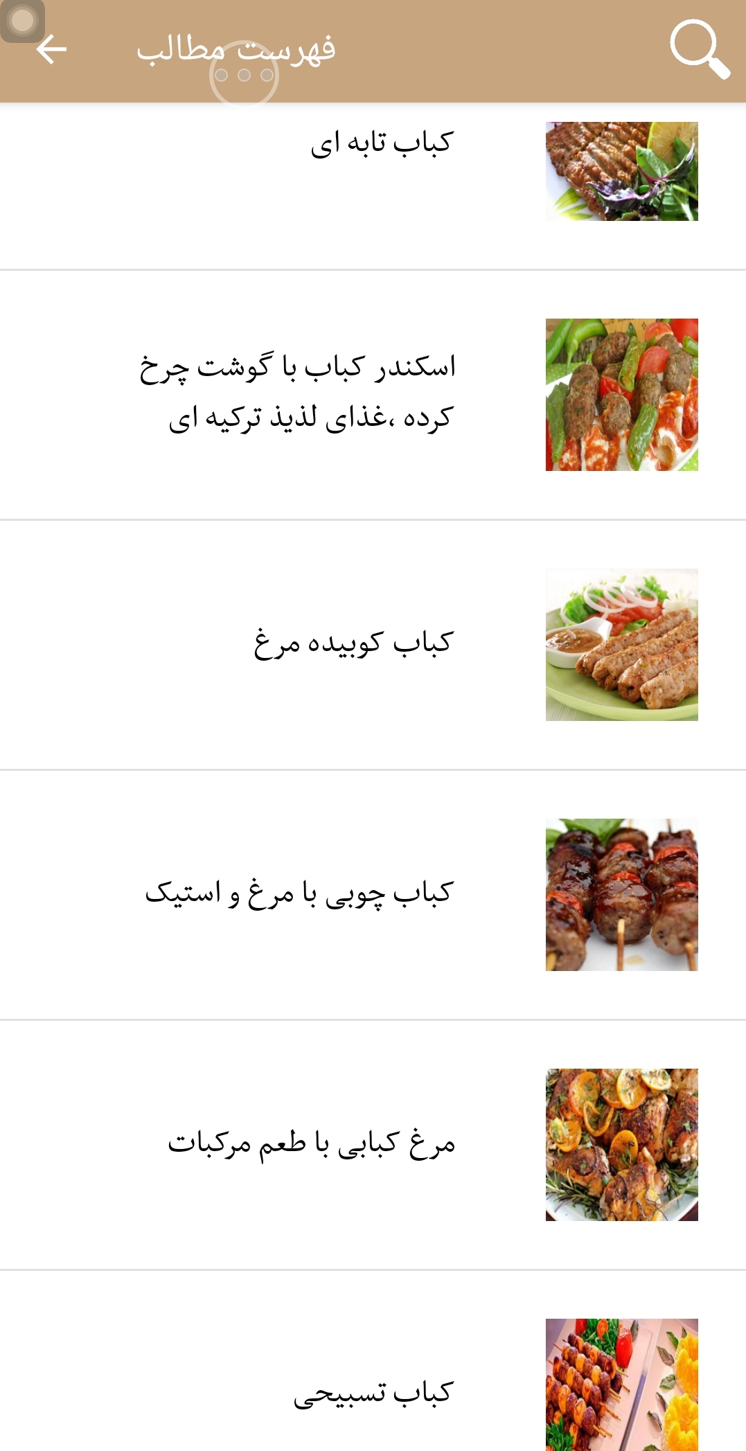 اسکرین شات 10 برنامه کباب و جوجه کباب لذیذ