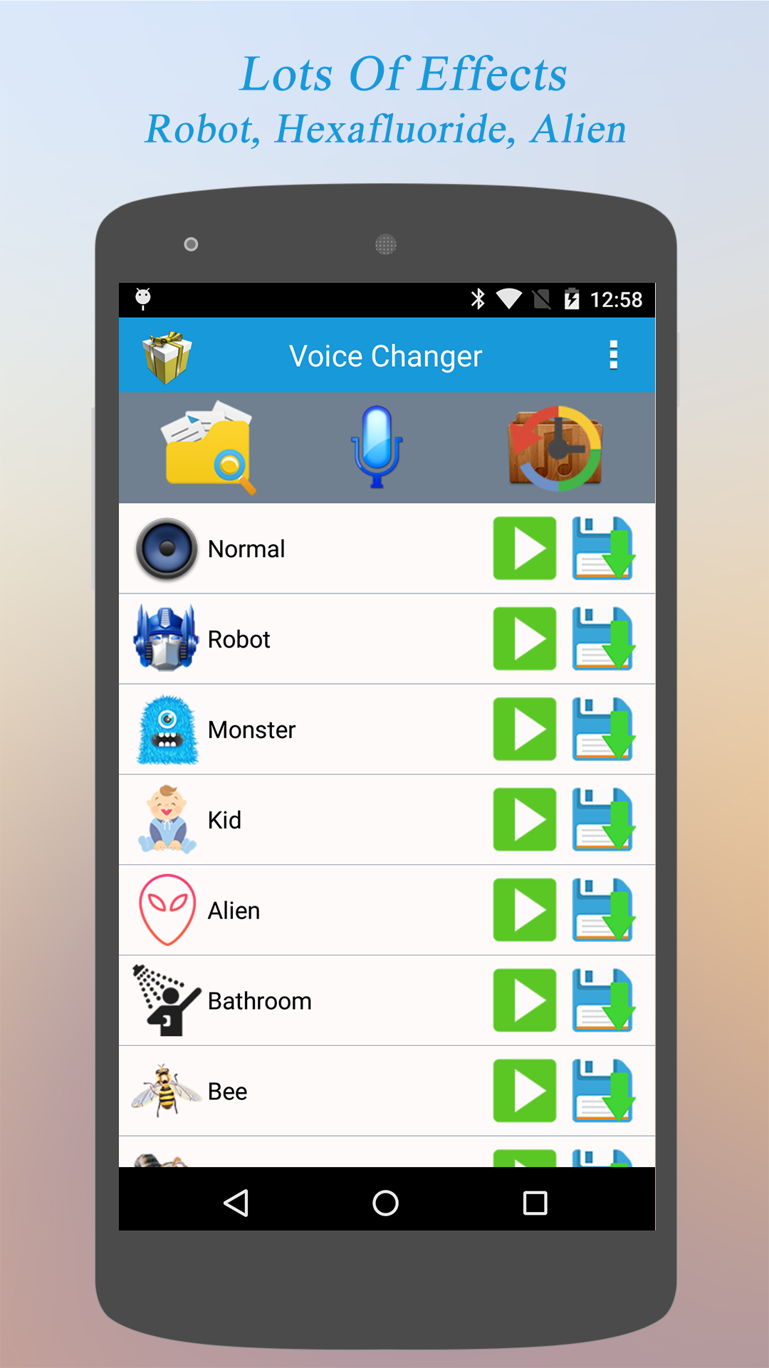 اسکرین شات 1 برنامه Voice Changer