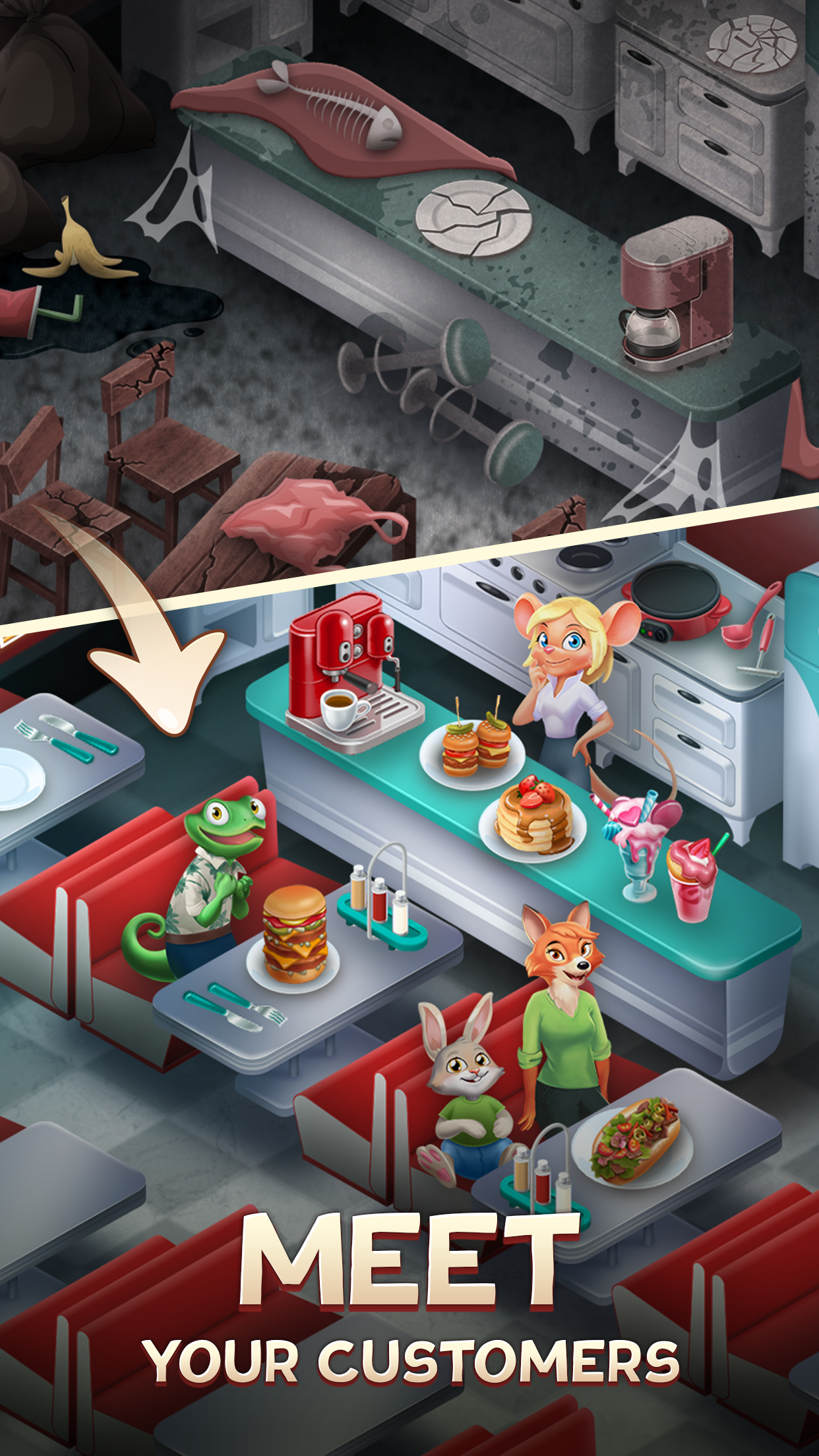 اسکرین شات 2 بازی Merge Inn - Cafe Merge Game