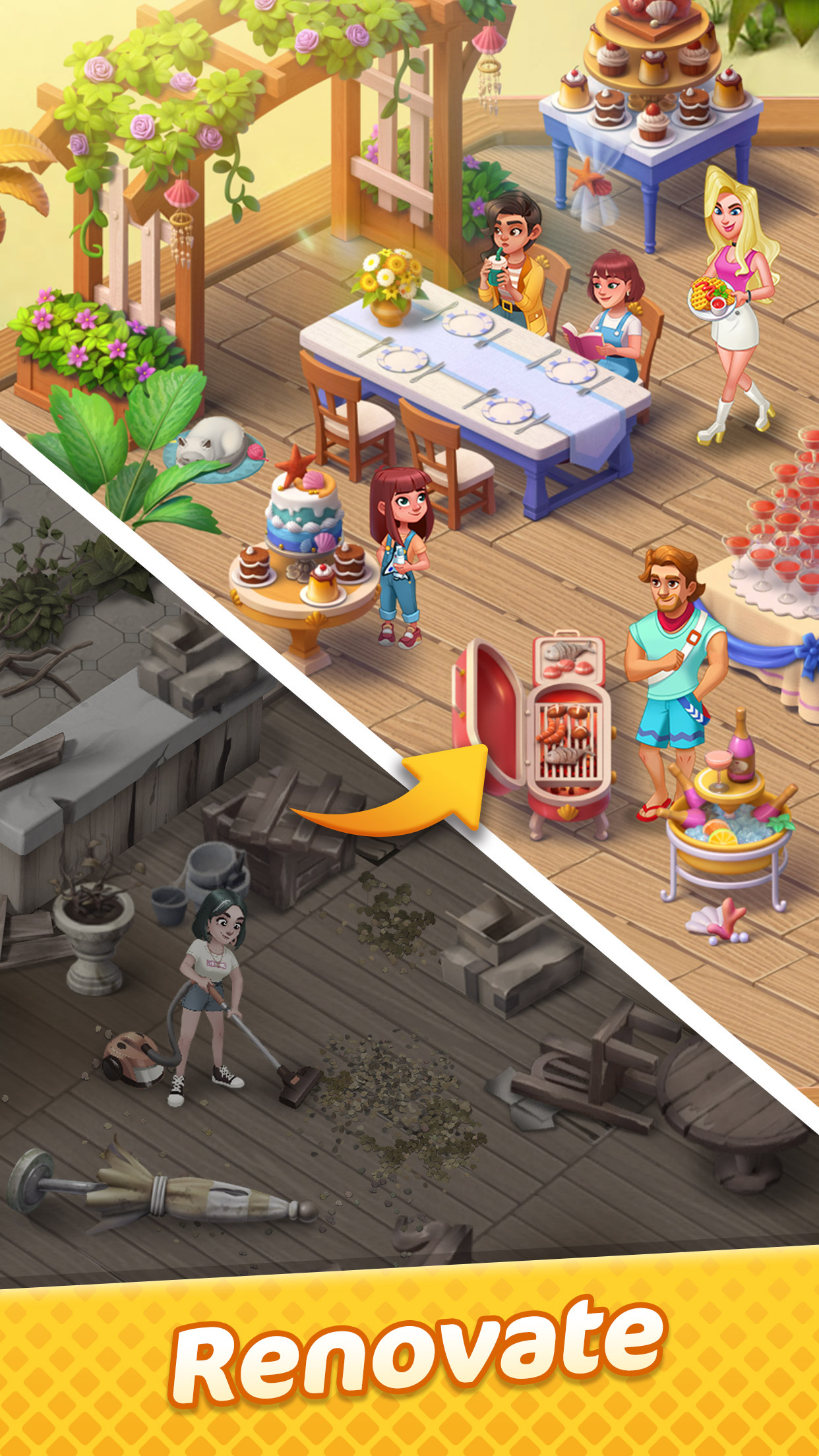 اسکرین شات 5 بازی Gossip Harbor®: Merge & Story