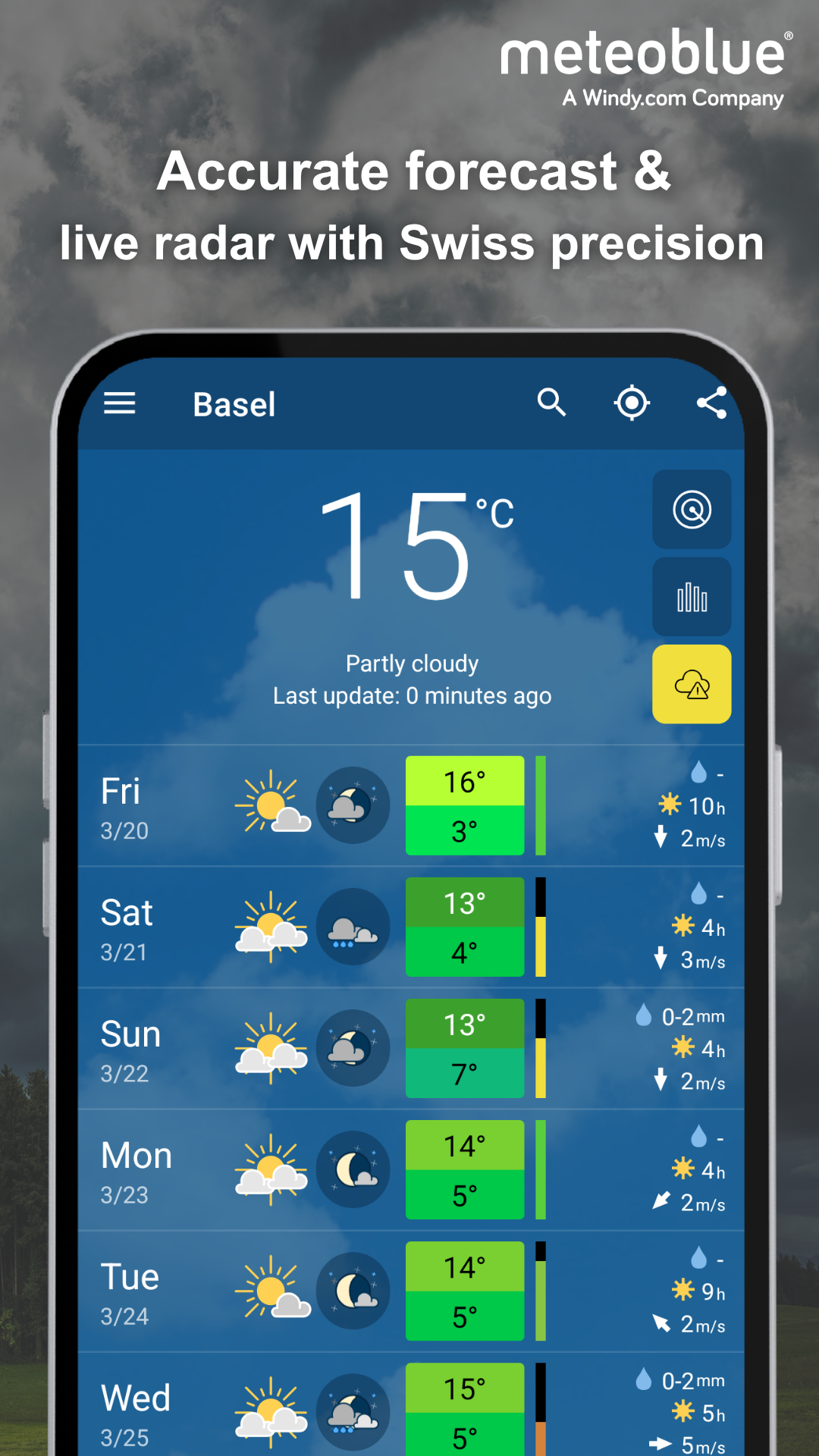 اسکرین شات 1 برنامه meteoblue weather & radar maps