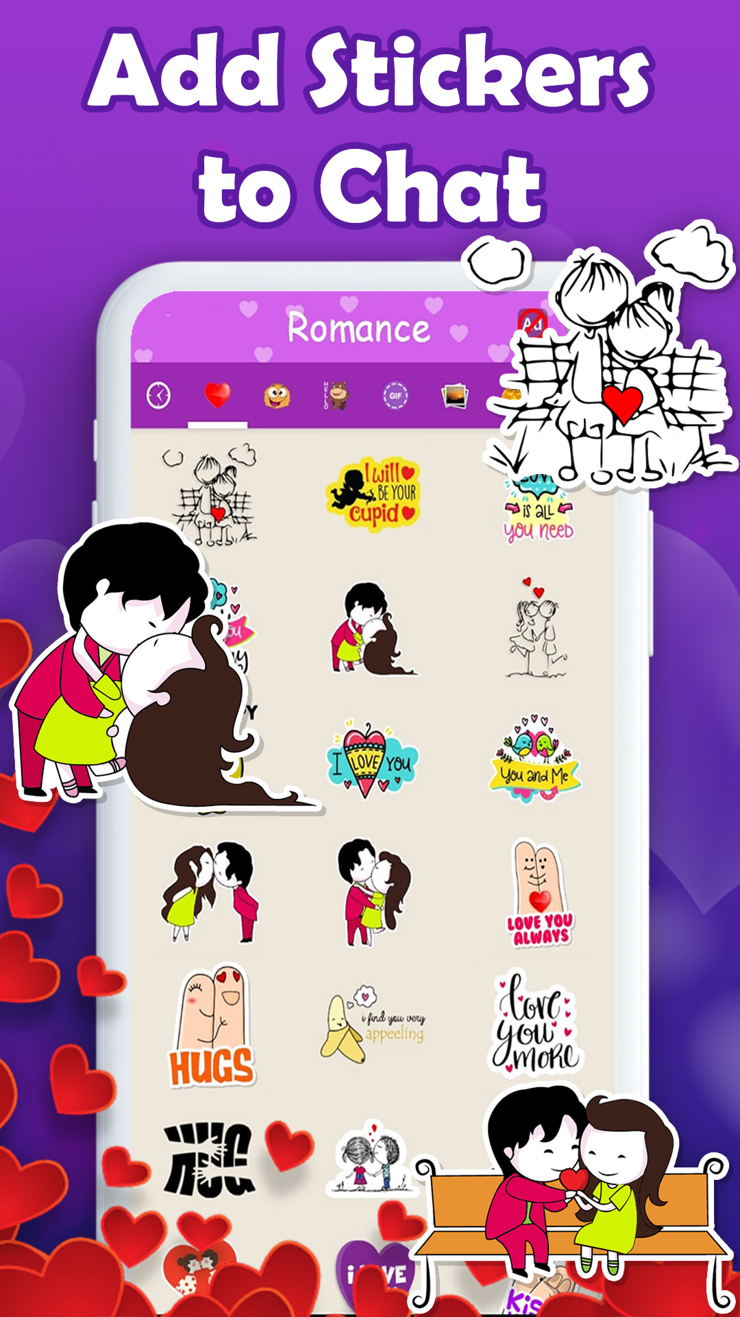 اسکرین شات 2 برنامه Love Sticker to share - Smiley