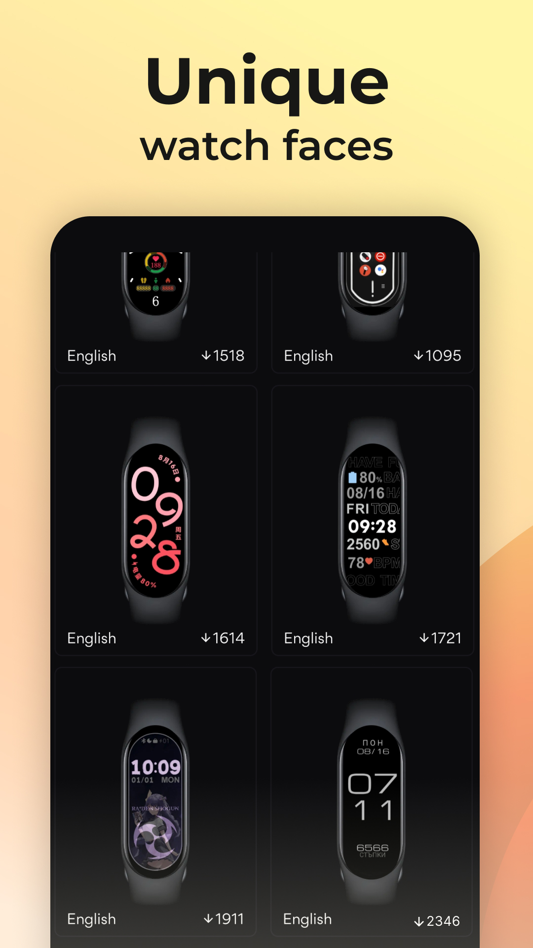 اسکرین شات 3 برنامه Mi Band 9 Watch Faces