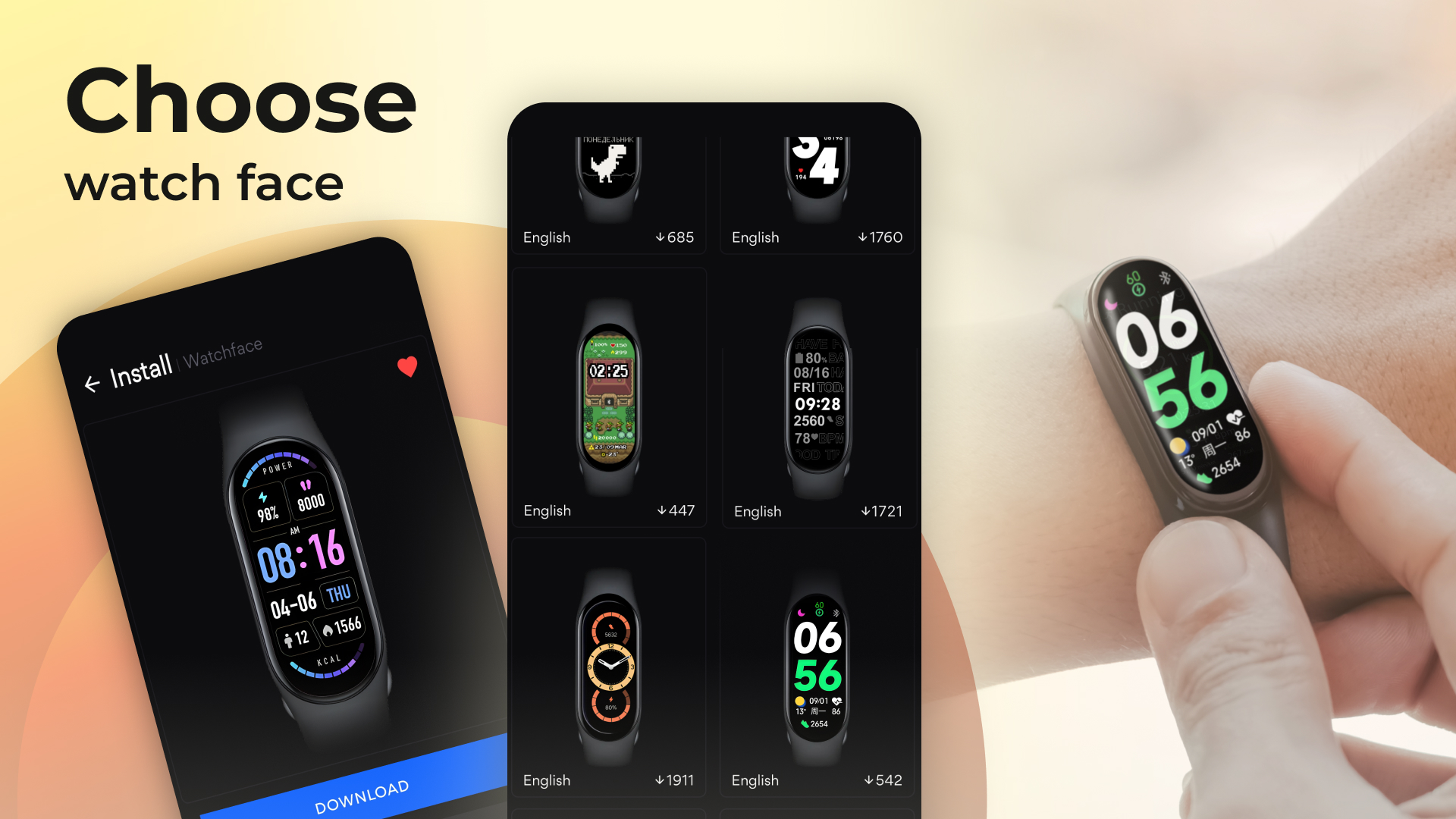 اسکرین شات 1 برنامه Mi Band 9 Watch Faces