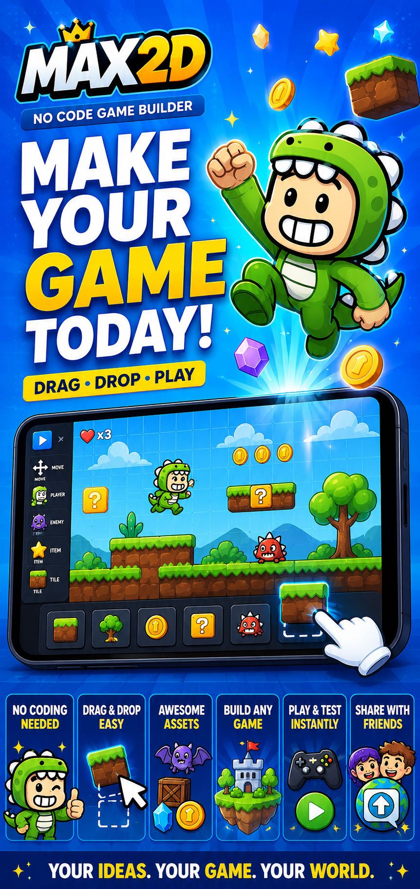 اسکرین شات 1 برنامه Max2D: AI Game Maker Engine