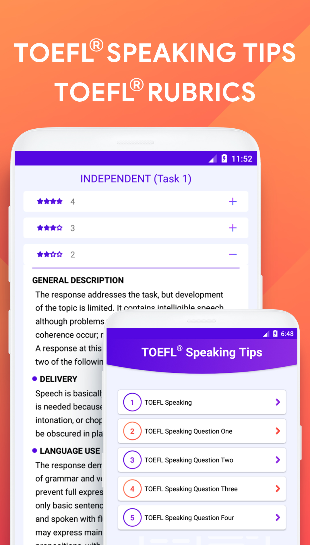 اسکرین شات 7 برنامه Speaking: TOEFL® Speaking