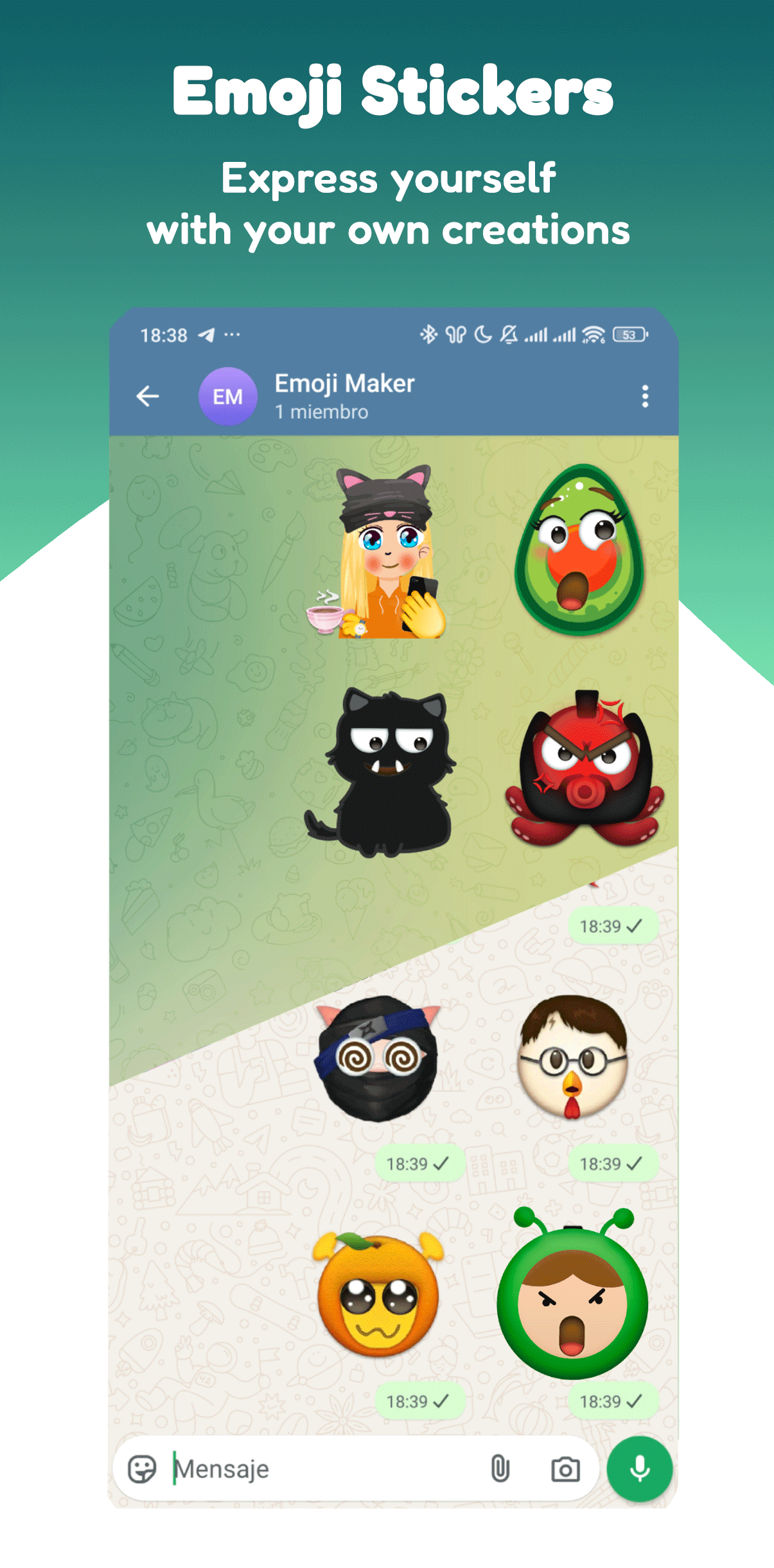 اسکرین شات 3 برنامه Emoji Maker: Emojis & Stickers