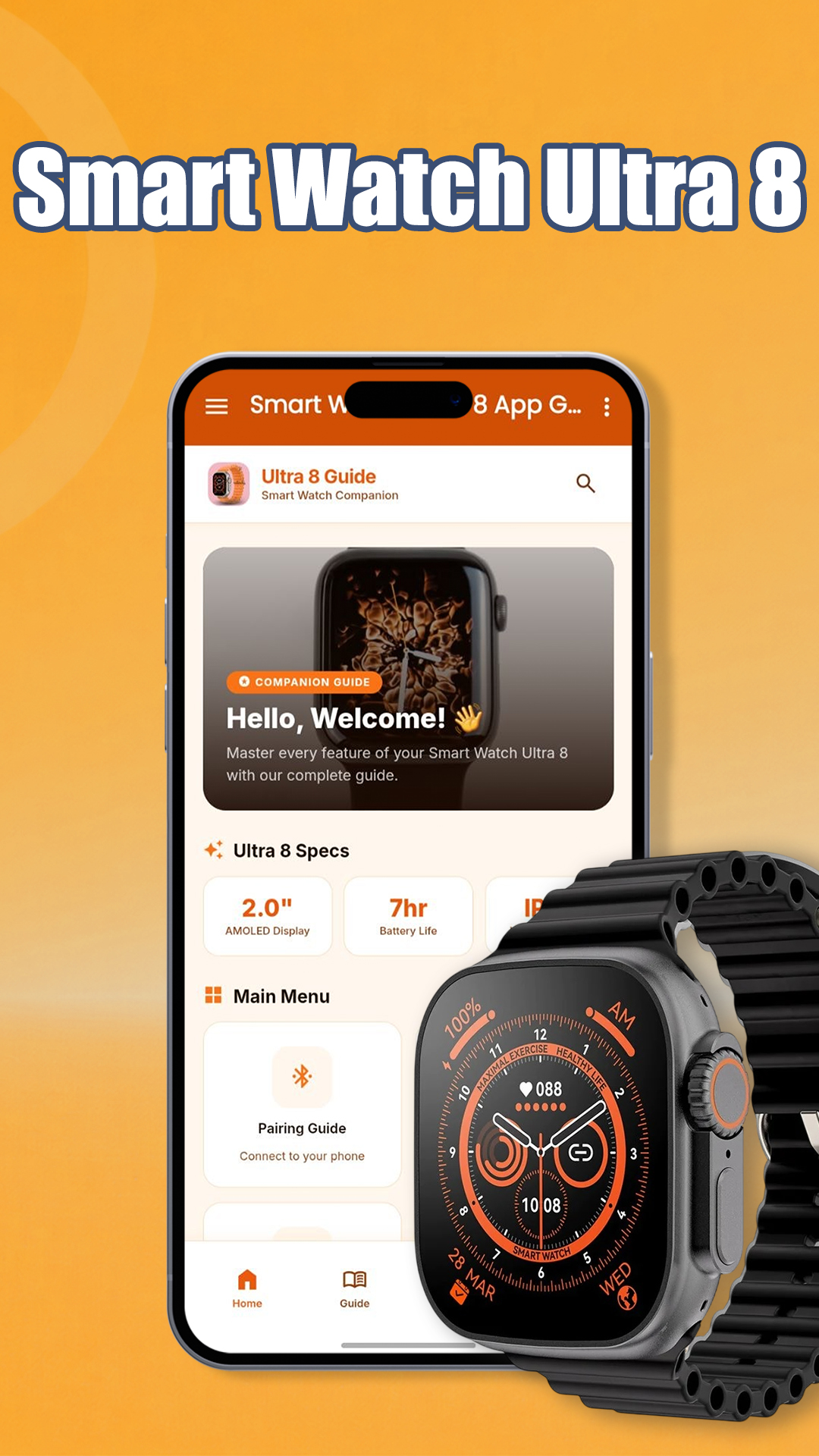 اسکرین شات 2 برنامه Smart Watch Ultra 8 App Guide