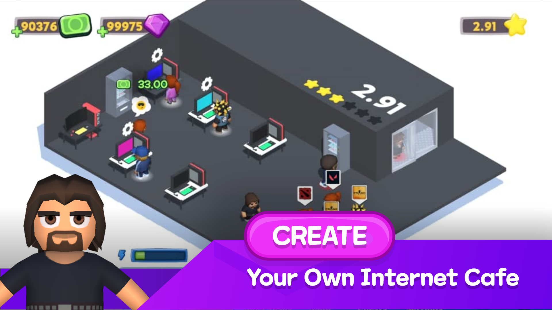 اسکرین شات 1 بازی Internet Cafe Creator Idle
