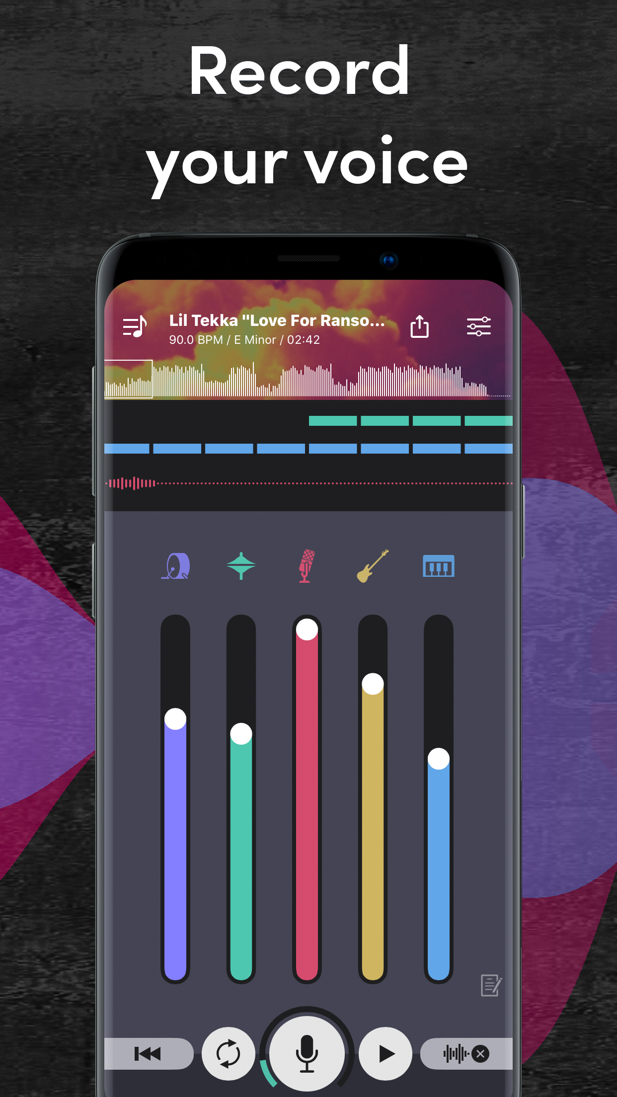 اسکرین شات 2 برنامه Rap Maker - Recording Studio