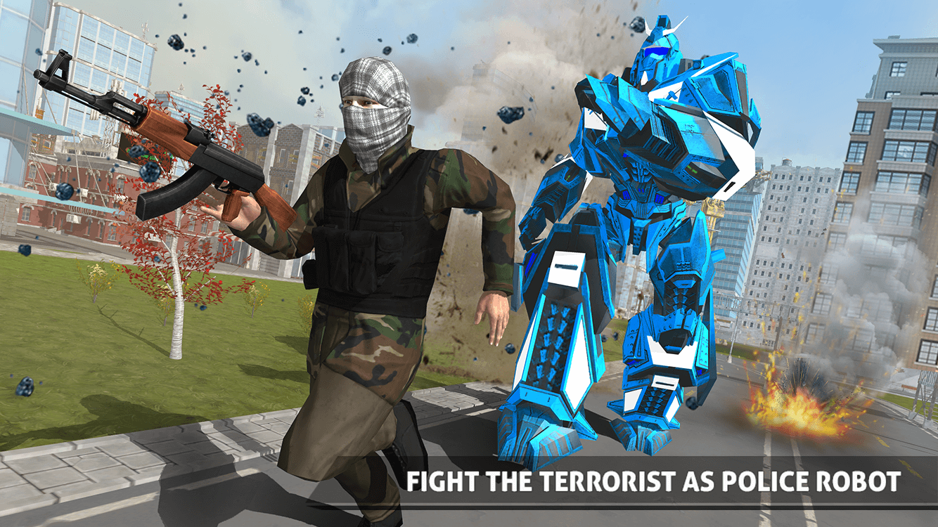 اسکرین شات 4 برنامه Police Robot Car Transporter