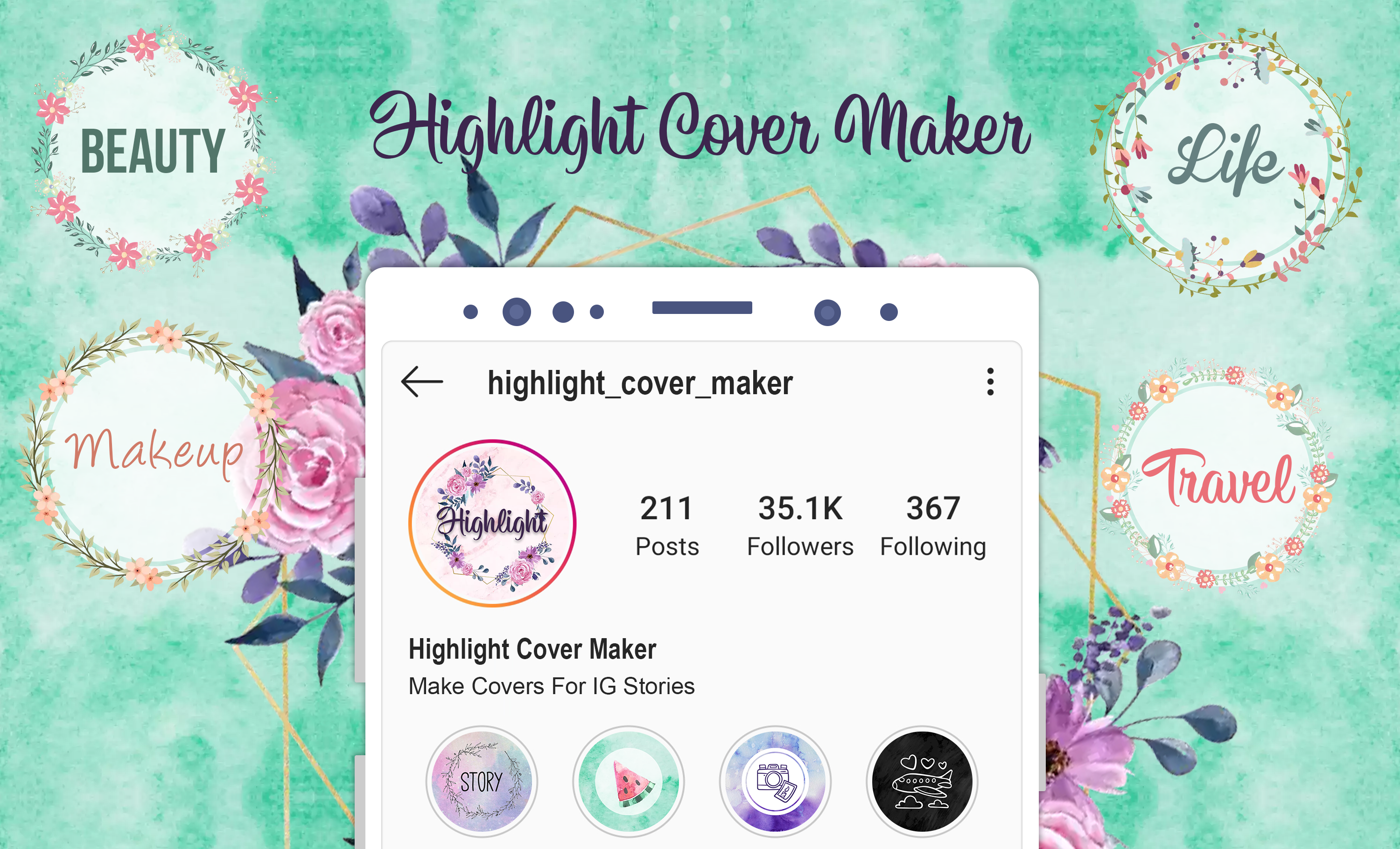 اسکرین شات 1 برنامه Highlight Cover Maker of Story