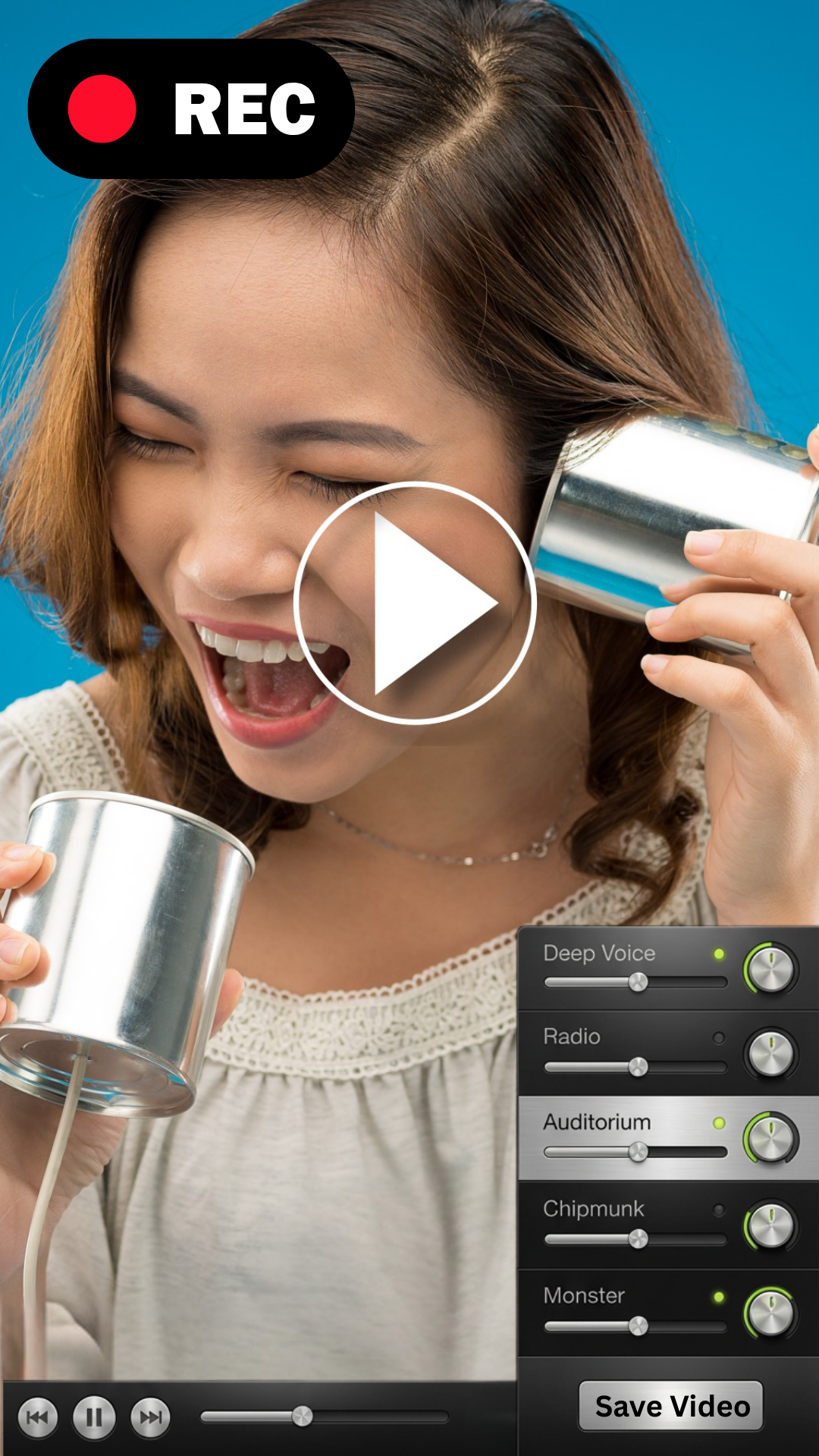 اسکرین شات 2 برنامه Voice Changer Video-Funny Cam