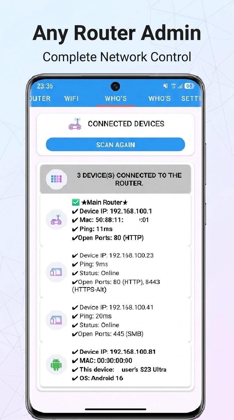 اسکرین شات 4 برنامه Any Router Admin - WiFi Setup