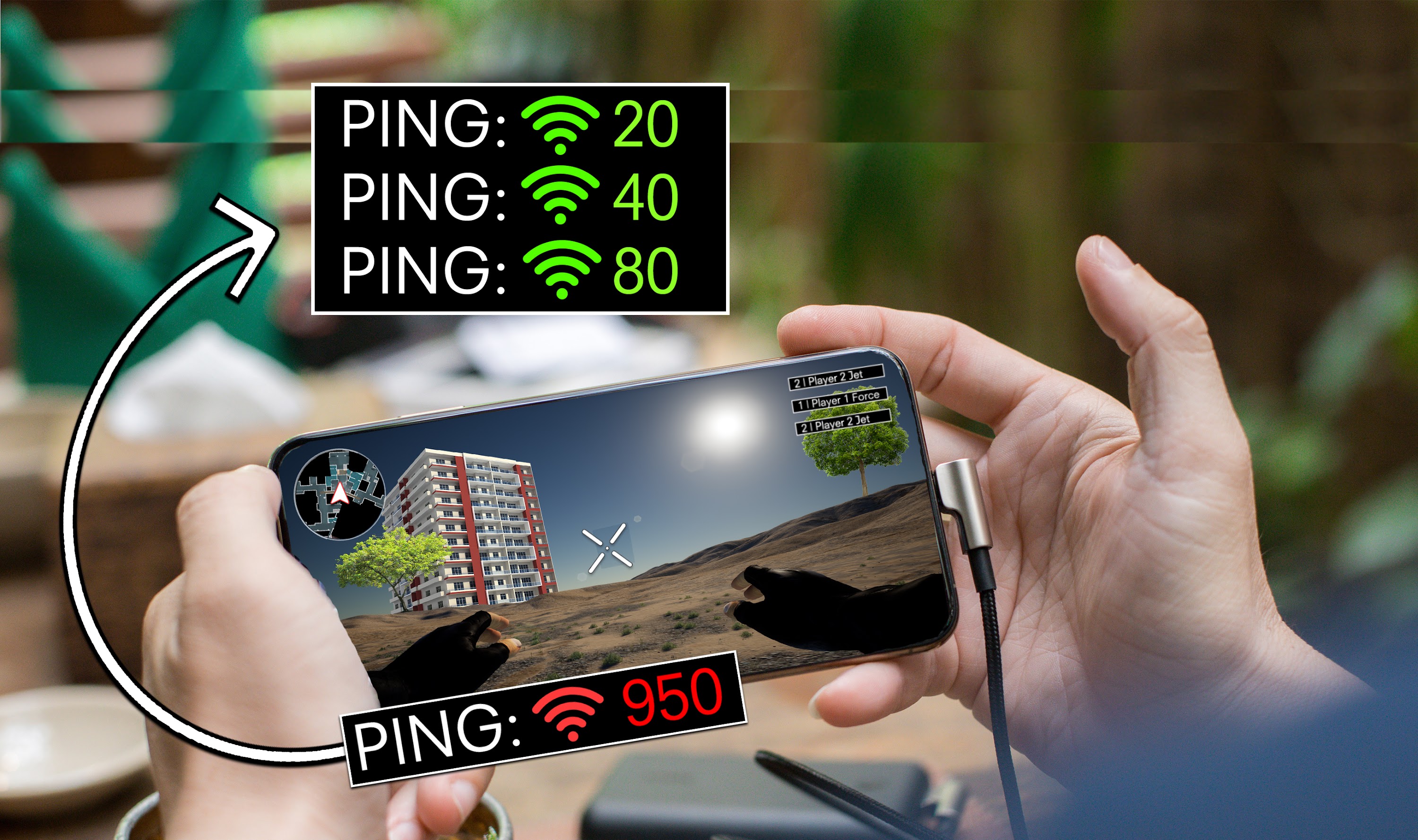 اسکرین شات 1 برنامه Mobile Gaming Ping : Anti Lag
