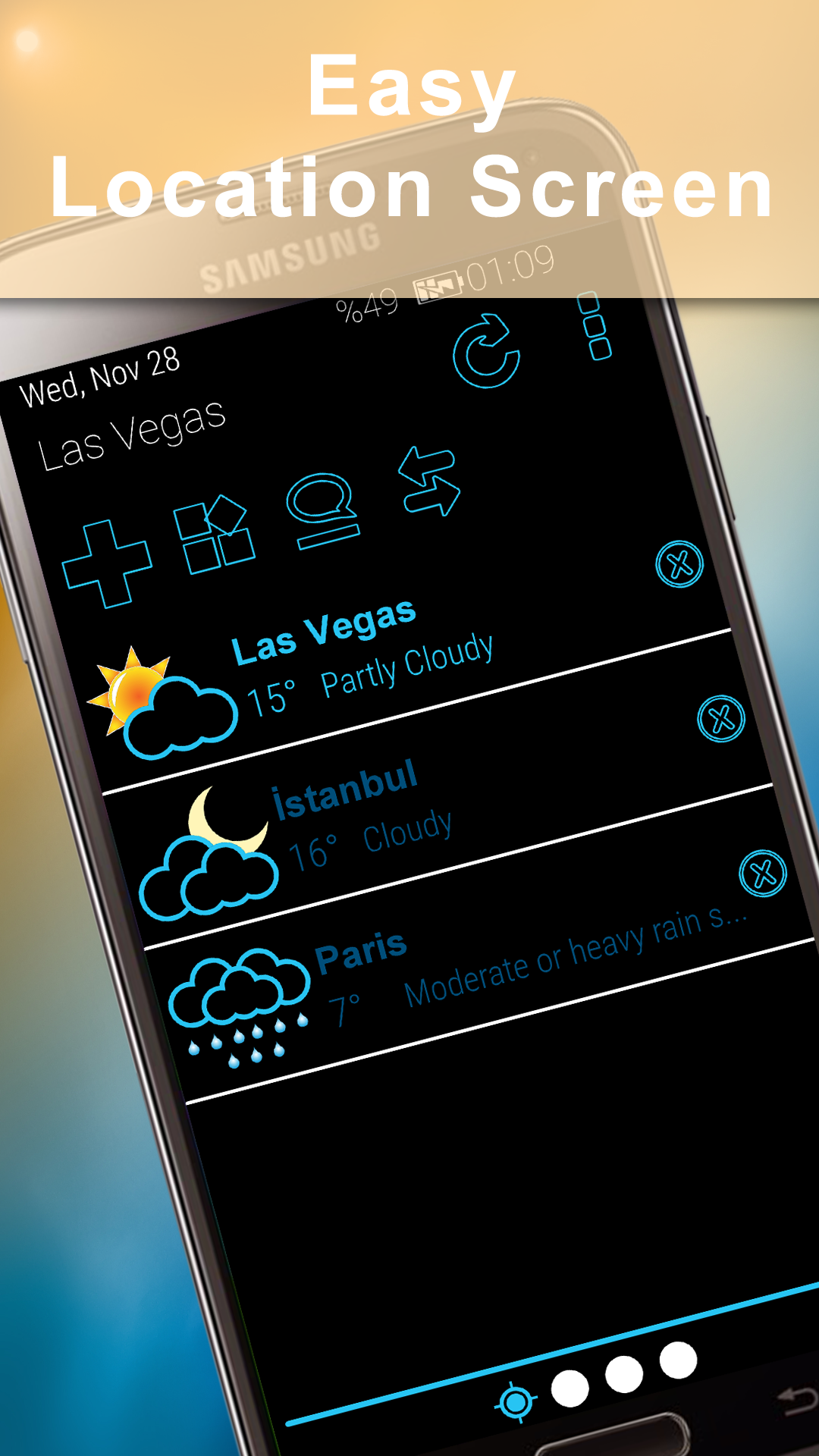 اسکرین شات 3 برنامه Weather Rise Clock 30+ Widgets
