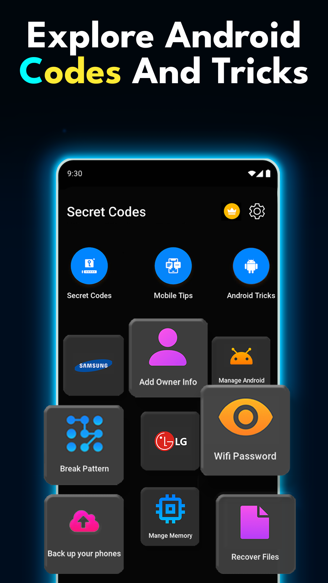 اسکرین شات 3 برنامه Secret Codes And Android Hacks