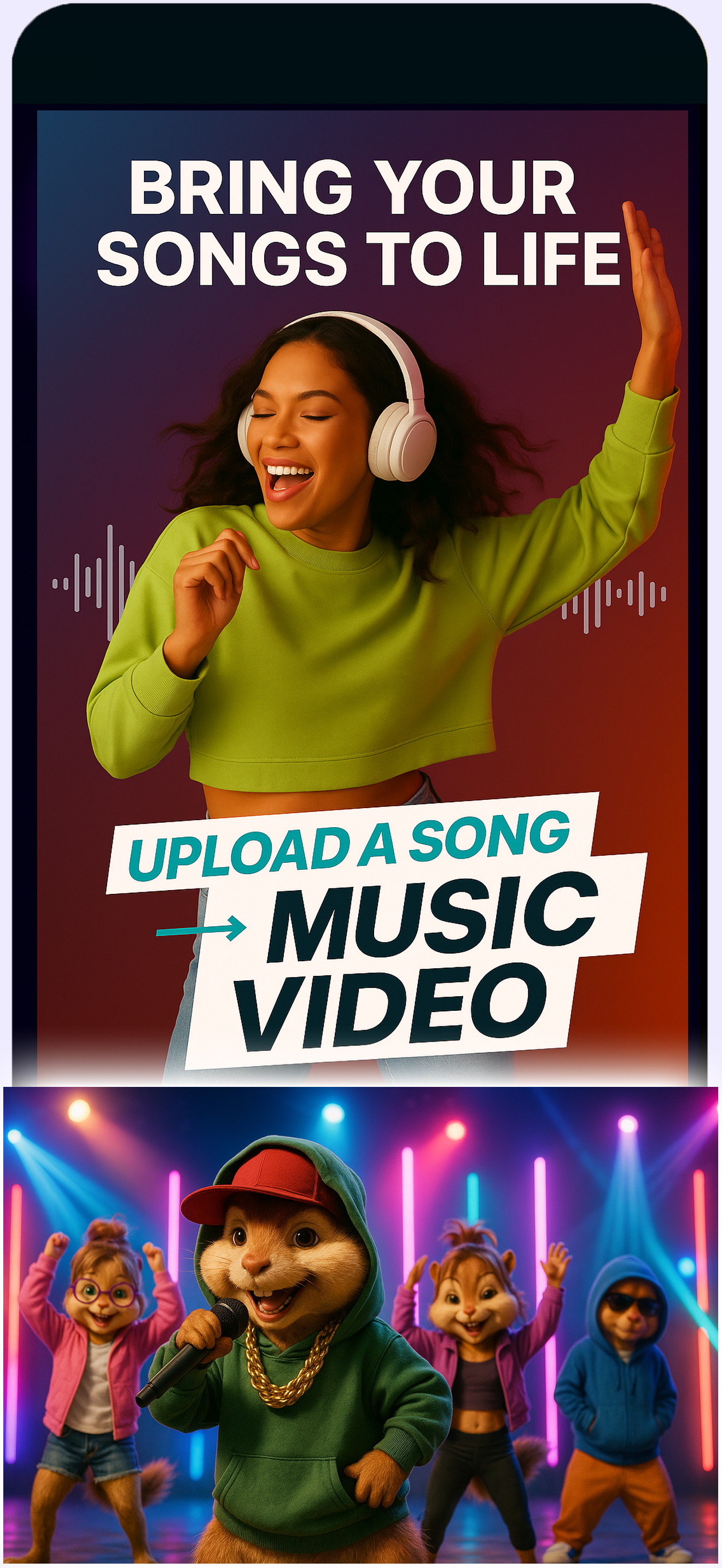 اسکرین شات 6 برنامه AI Music Video Maker - Rap AI