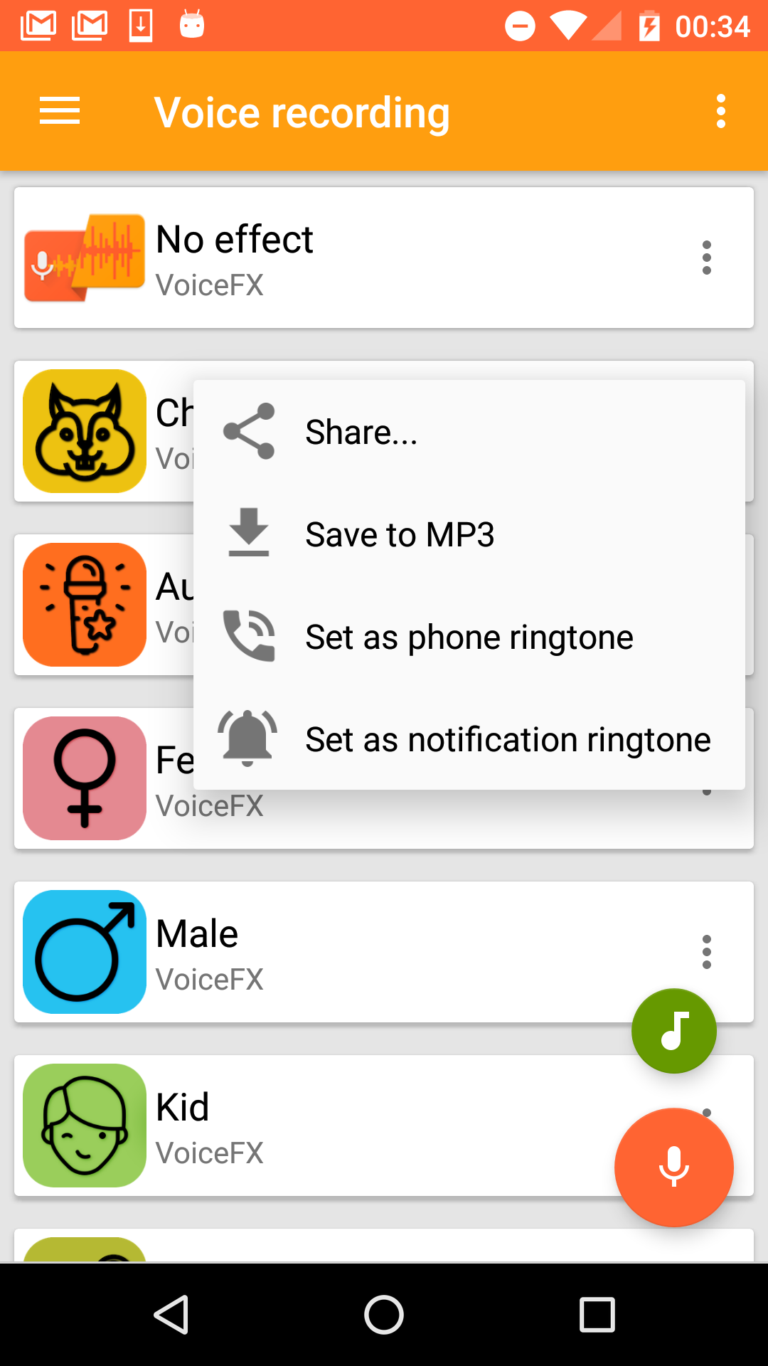 اسکرین شات 3 بازی VoiceFX - Voice Changer with v