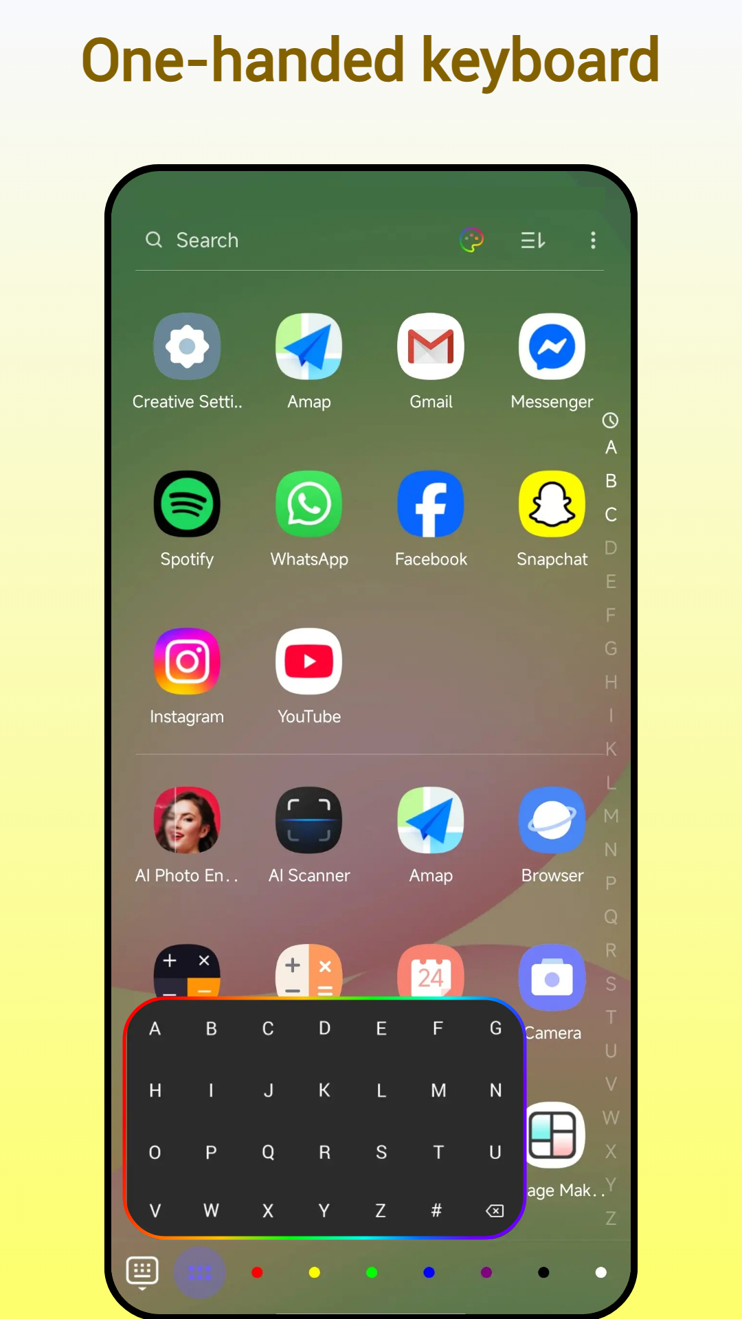 اسکرین شات 2 برنامه Creative Launcher: onehanded