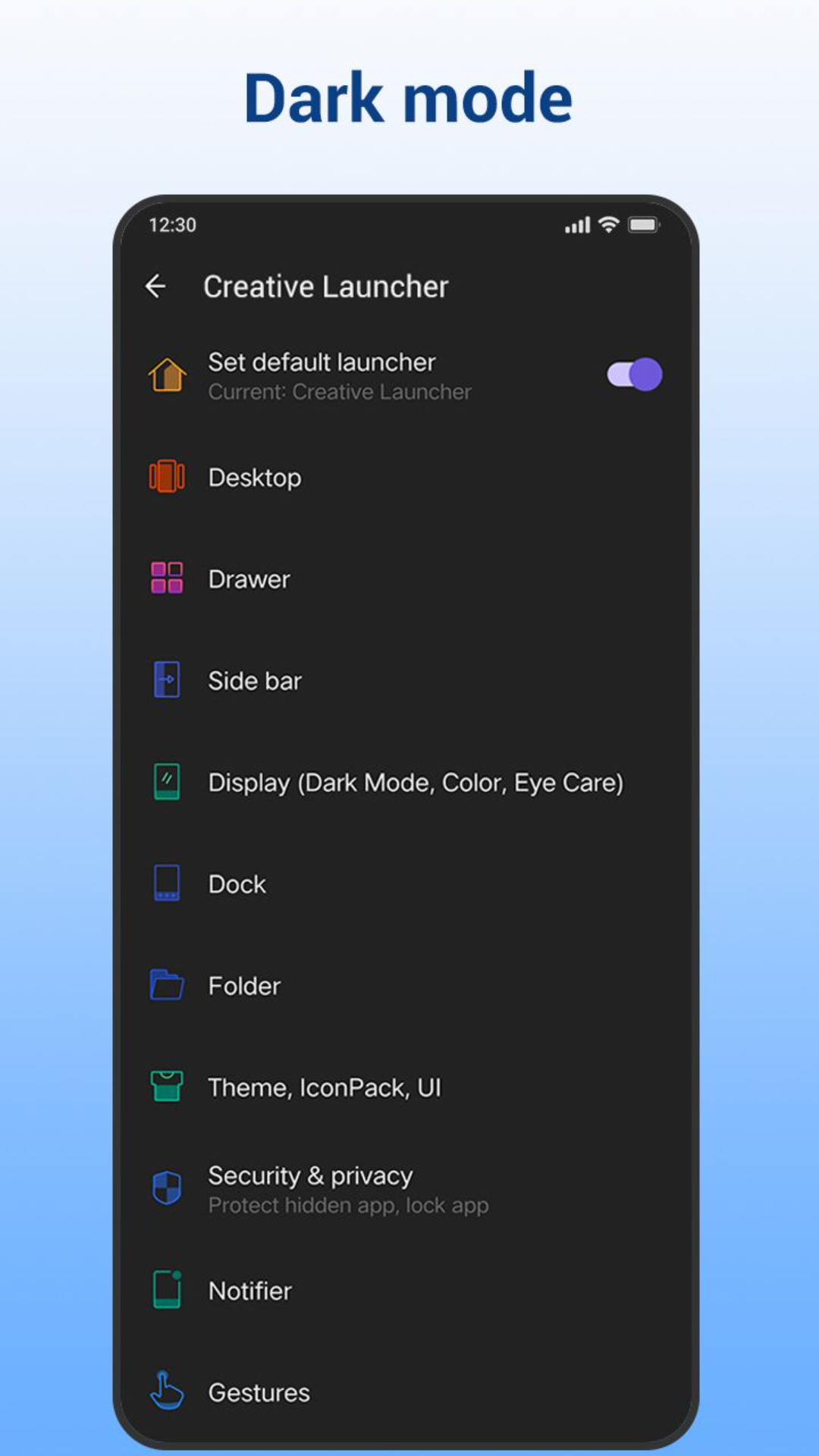 اسکرین شات 8 برنامه Creative Launcher: one-handed