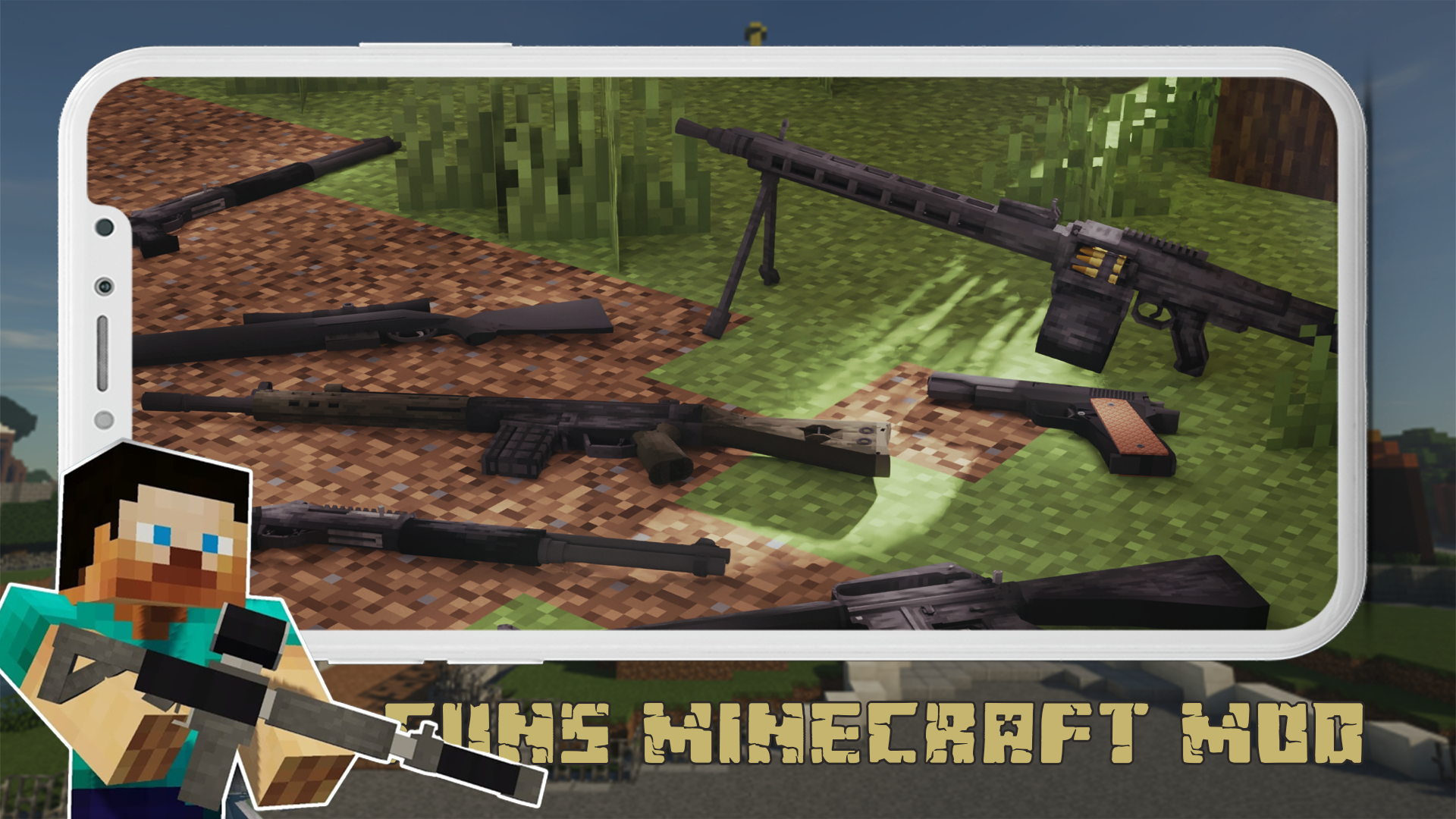 اسکرین شات 1 برنامه Guns For Minecraft Mod