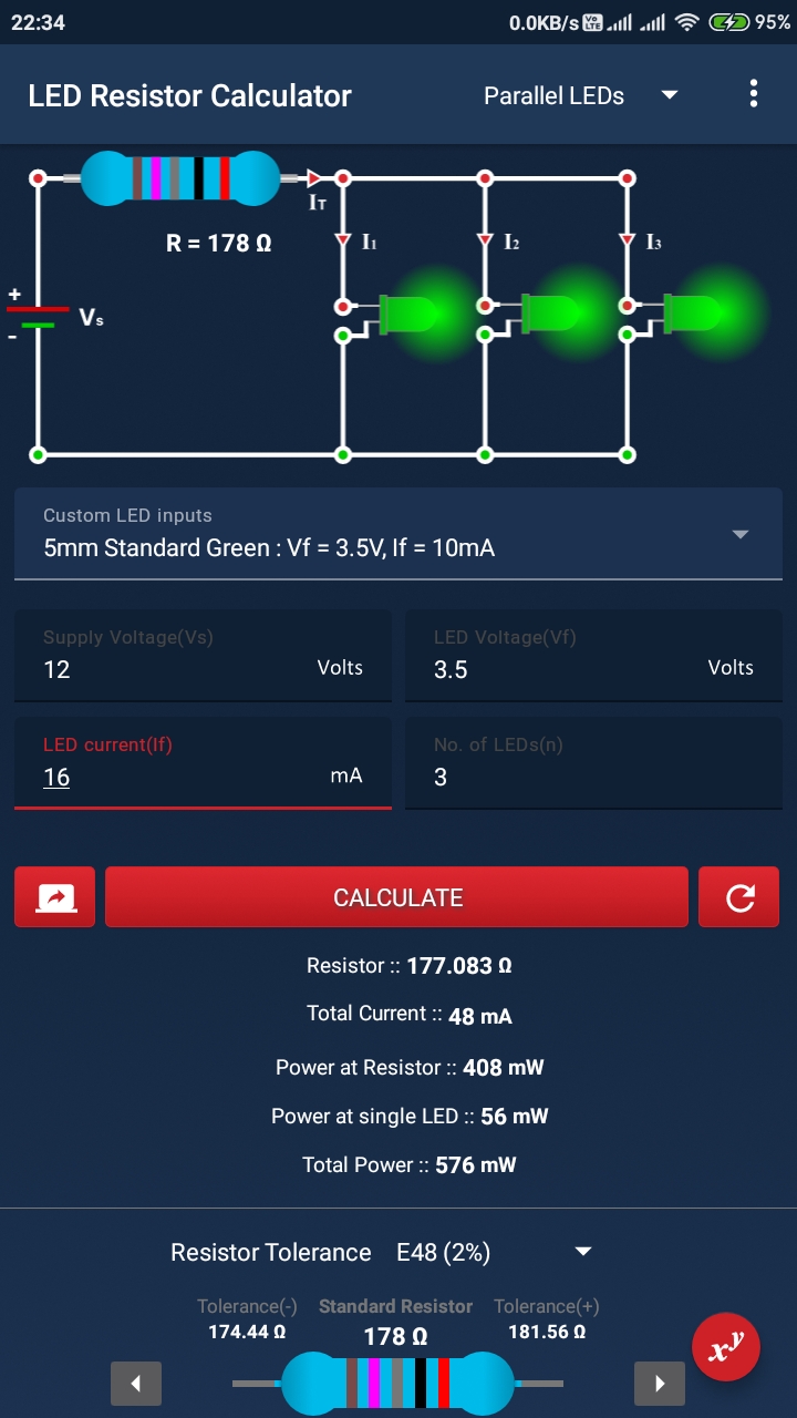 اسکرین شات 7 برنامه LED Resistor Calculator