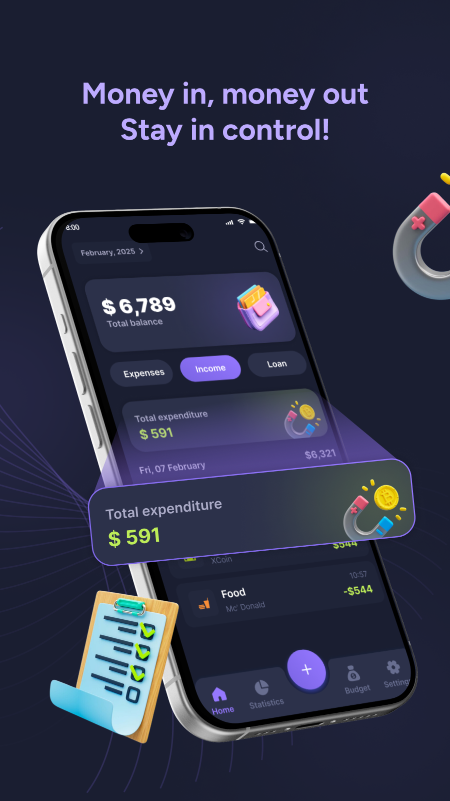 اسکرین شات 1 برنامه Expense Manager & Budget Tool