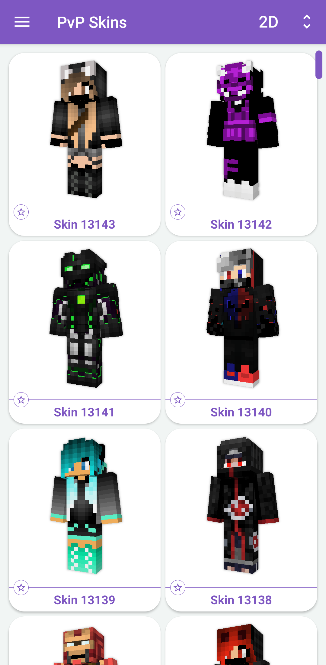 اسکرین شات 1 برنامه PvP Skins for Minecraft PE