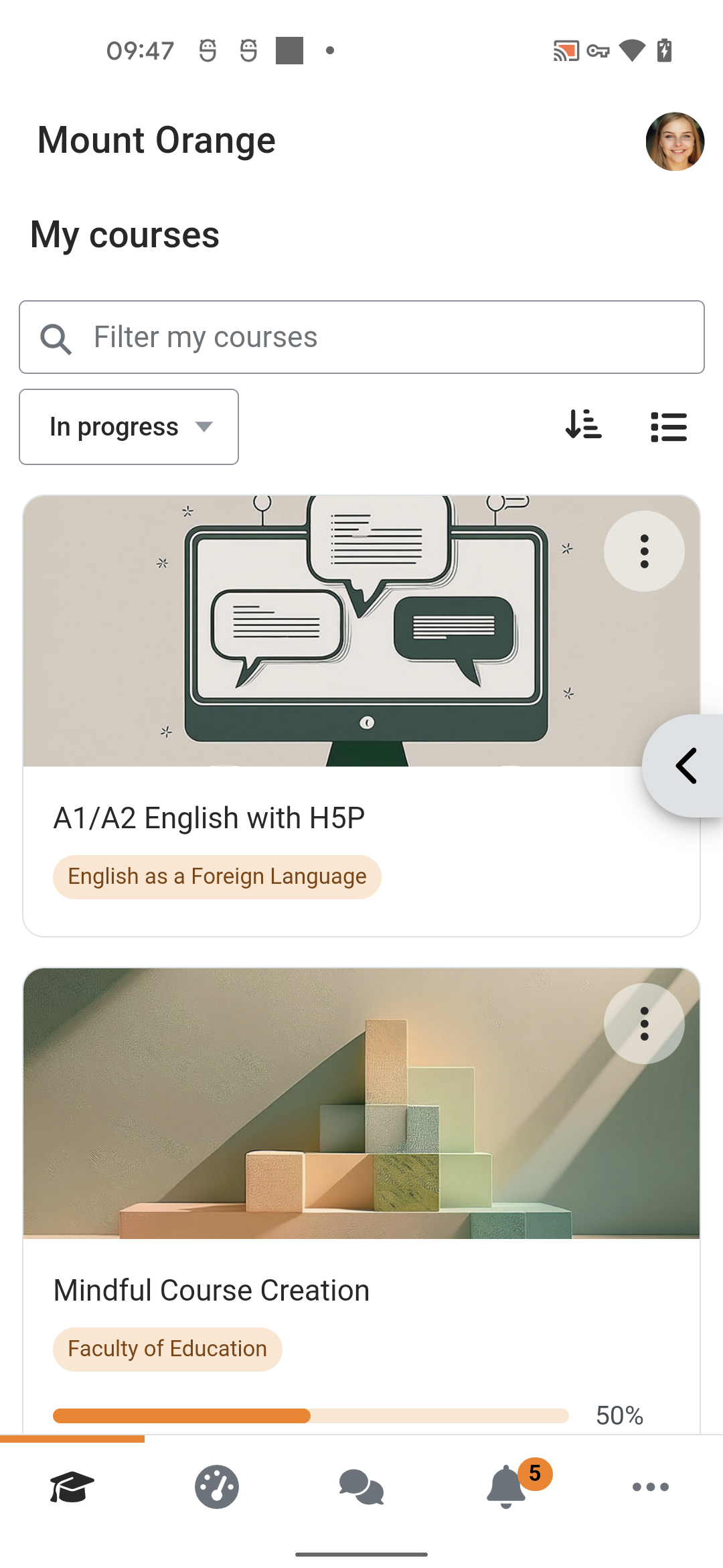 اسکرین شات 1 برنامه Moodle