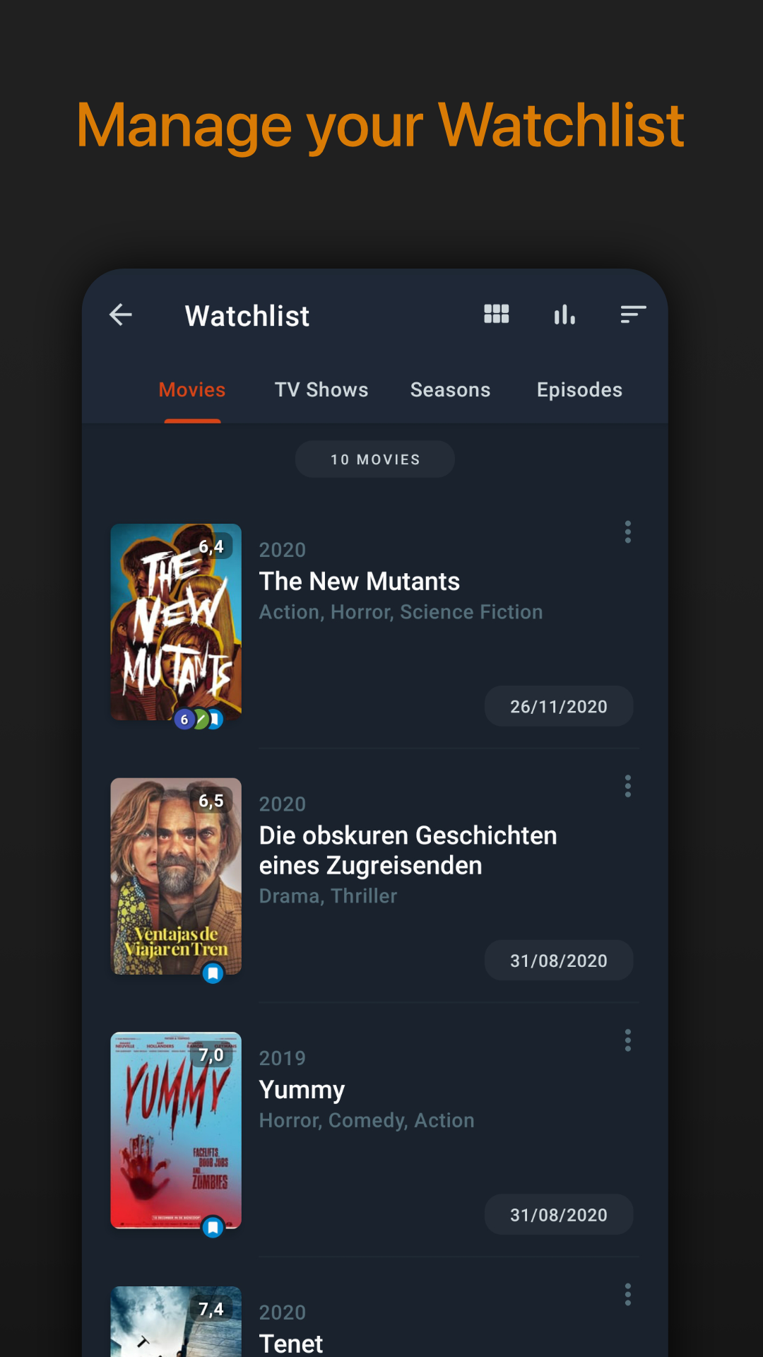 اسکرین شات 4 برنامه Moviebase: TV & Movie Tracker