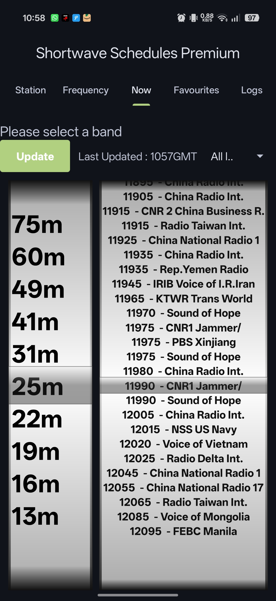 اسکرین شات 2 برنامه Shortwave Radio Schedules