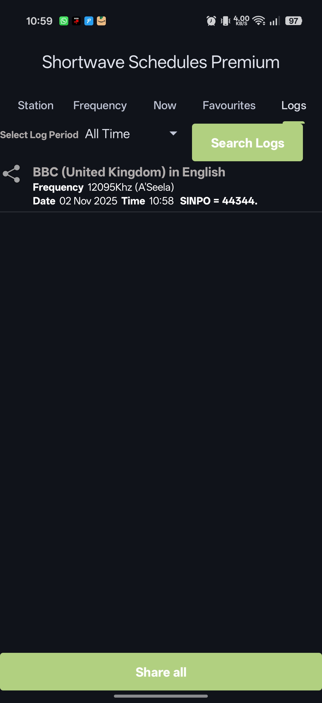اسکرین شات 8 برنامه Shortwave Radio Schedules