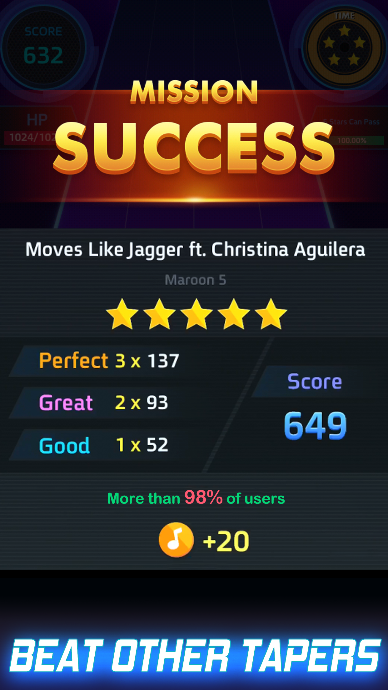 اسکرین شات 6 بازی Tap Tap Music-Pop Songs