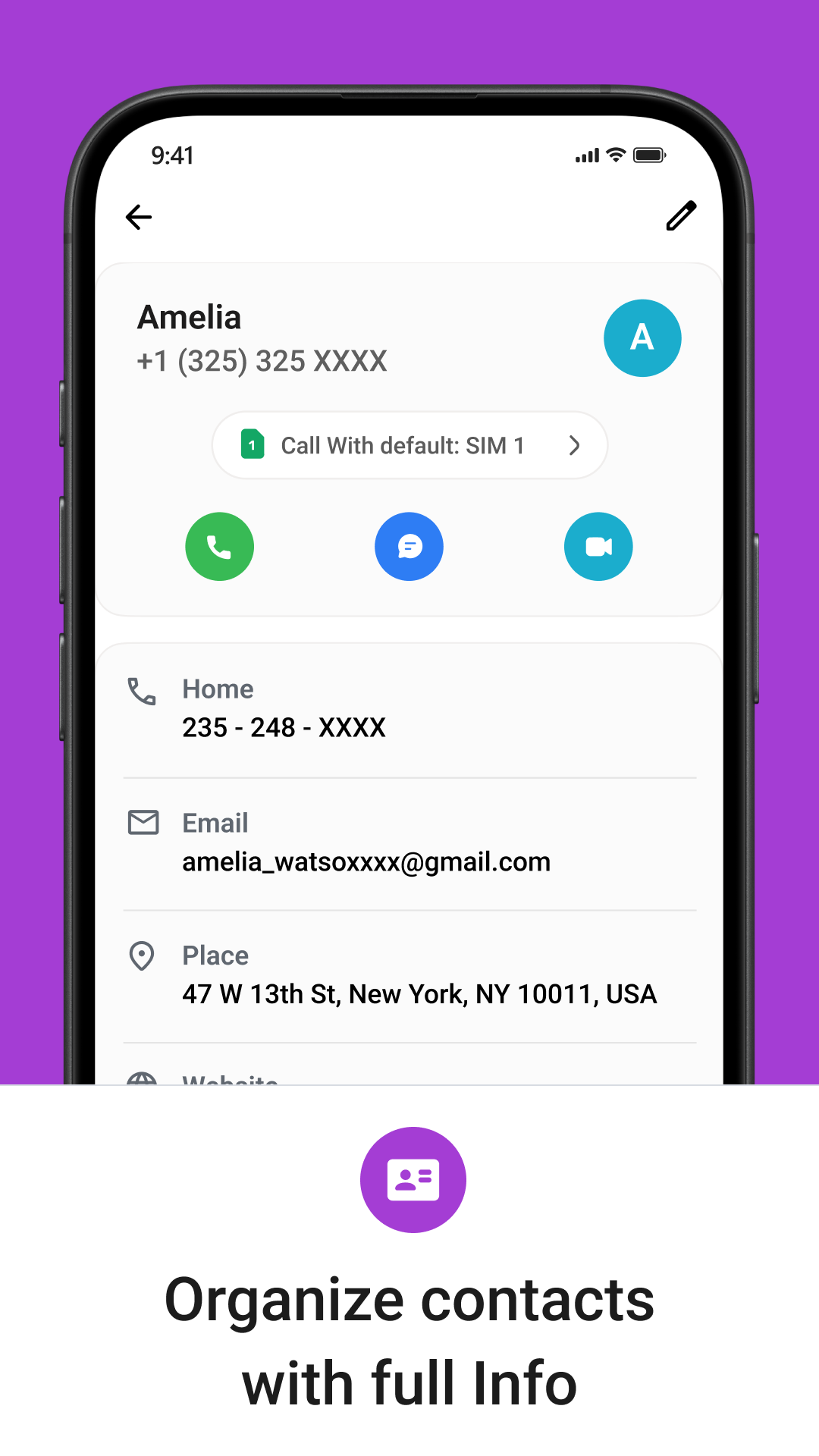 اسکرین شات 3 برنامه Phone Contacts